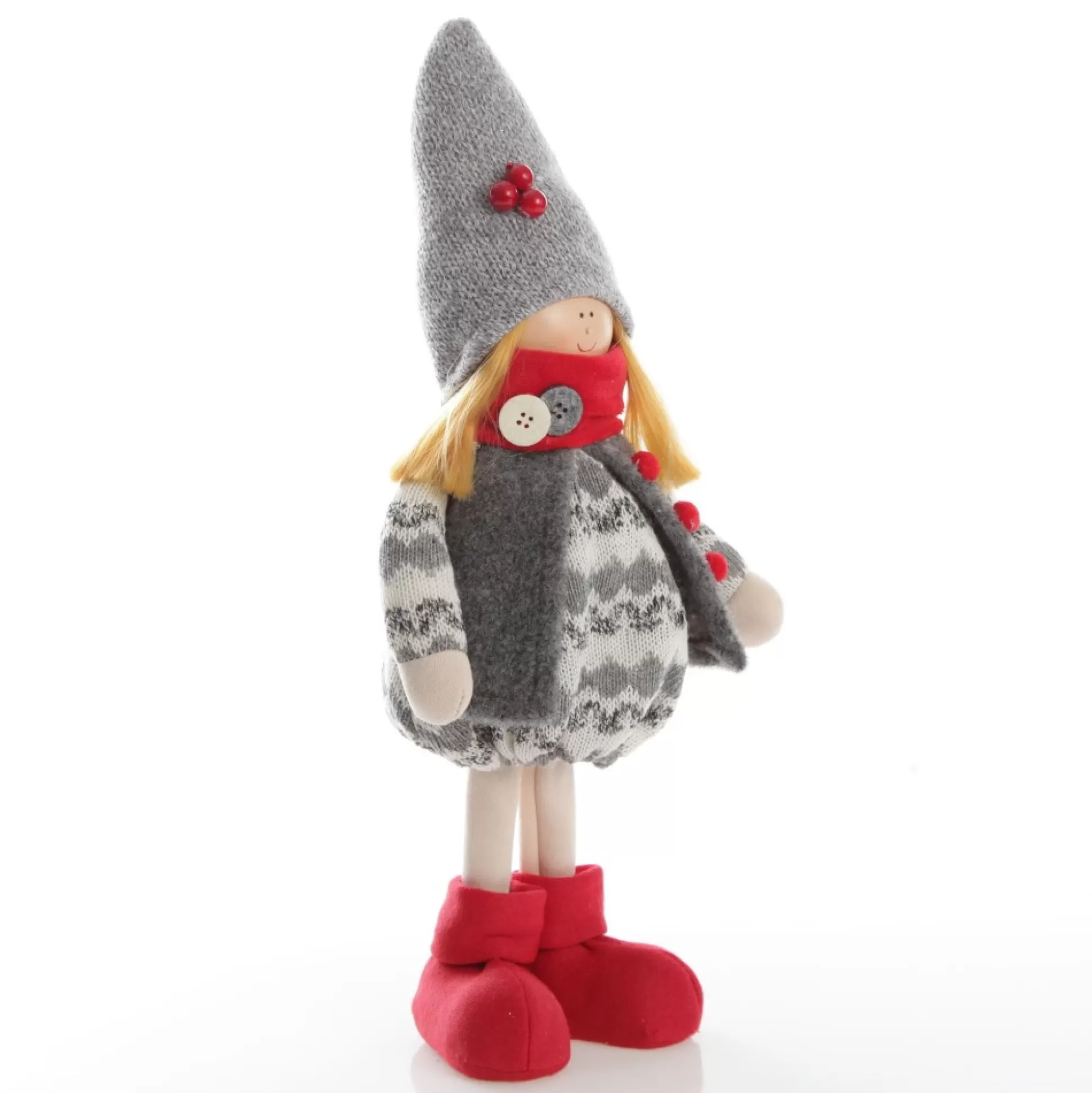 Elsa Cute Christmas Dress up Ornament in Grey Knit Dress Christmas Figurines |