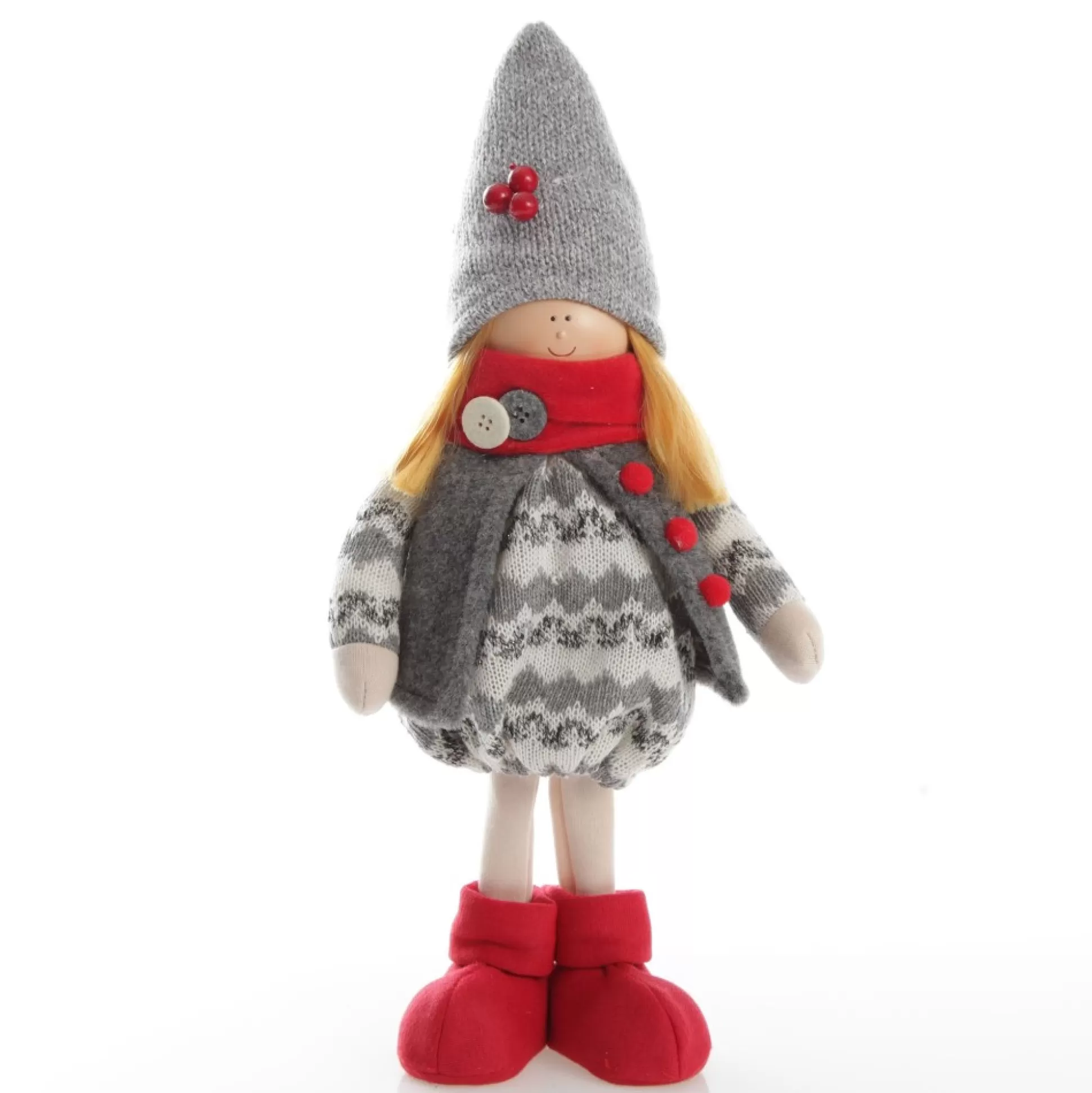 Elsa Cute Christmas Dress up Ornament in Grey Knit Dress Christmas Figurines |