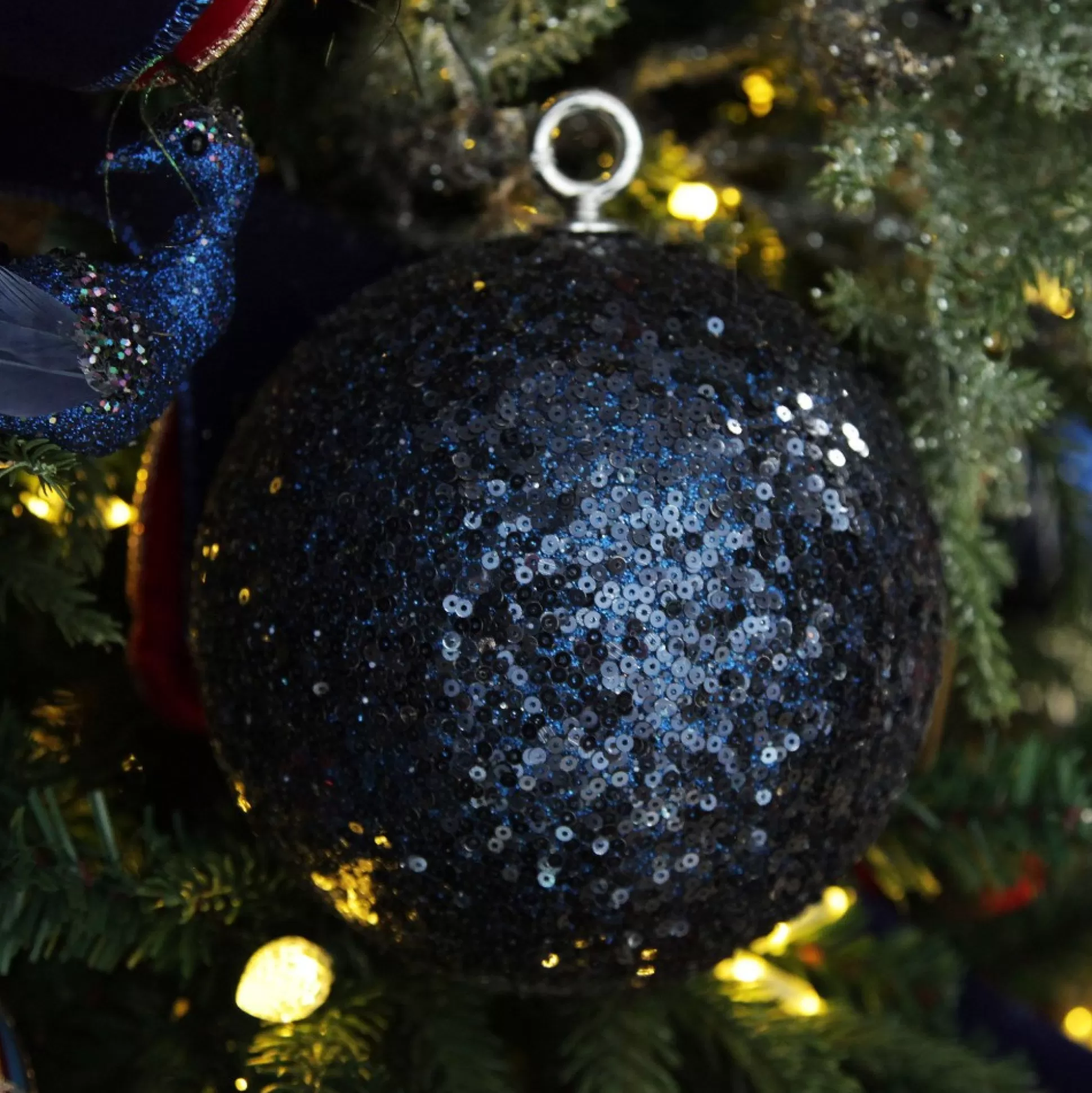 Extra Large Blue Sequin Christmas Bauble Decorative Christmas Baubles |