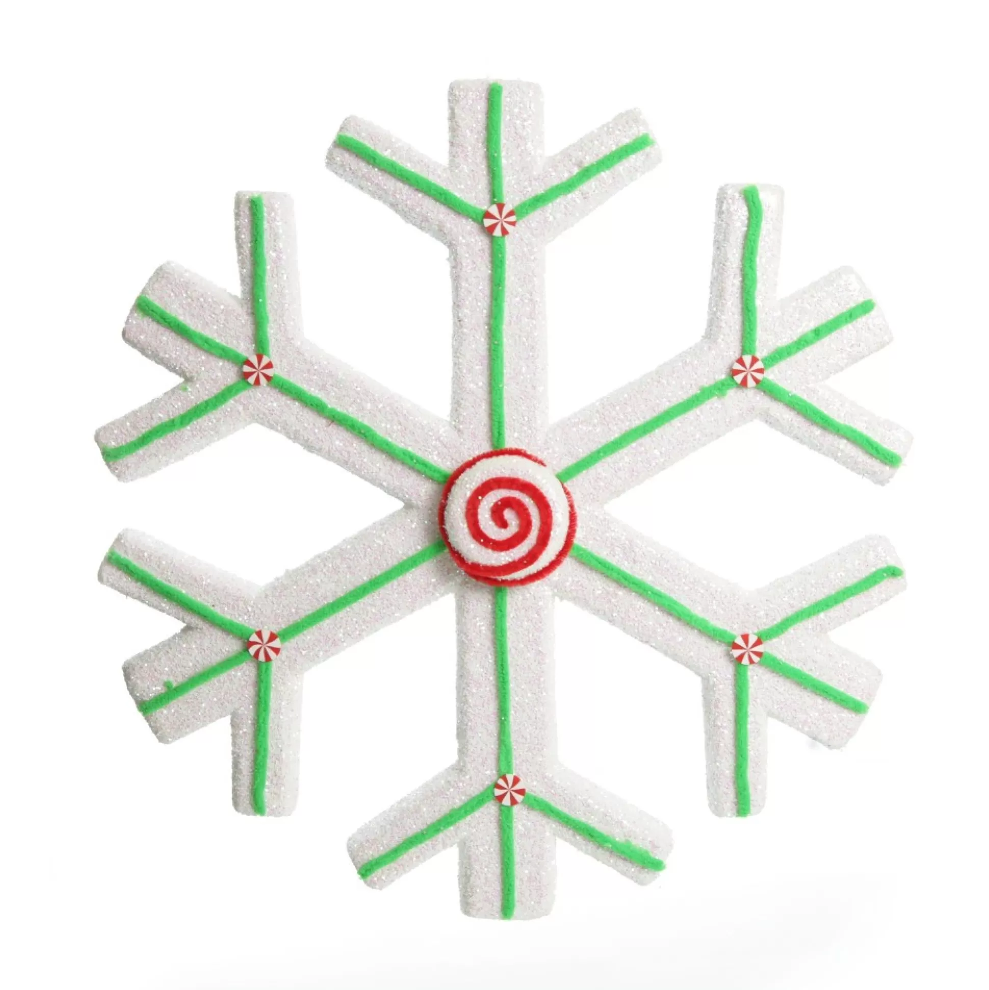 Extra Large White Snowflake with Mint Green Lolly Trim Snowflakes And Stars |