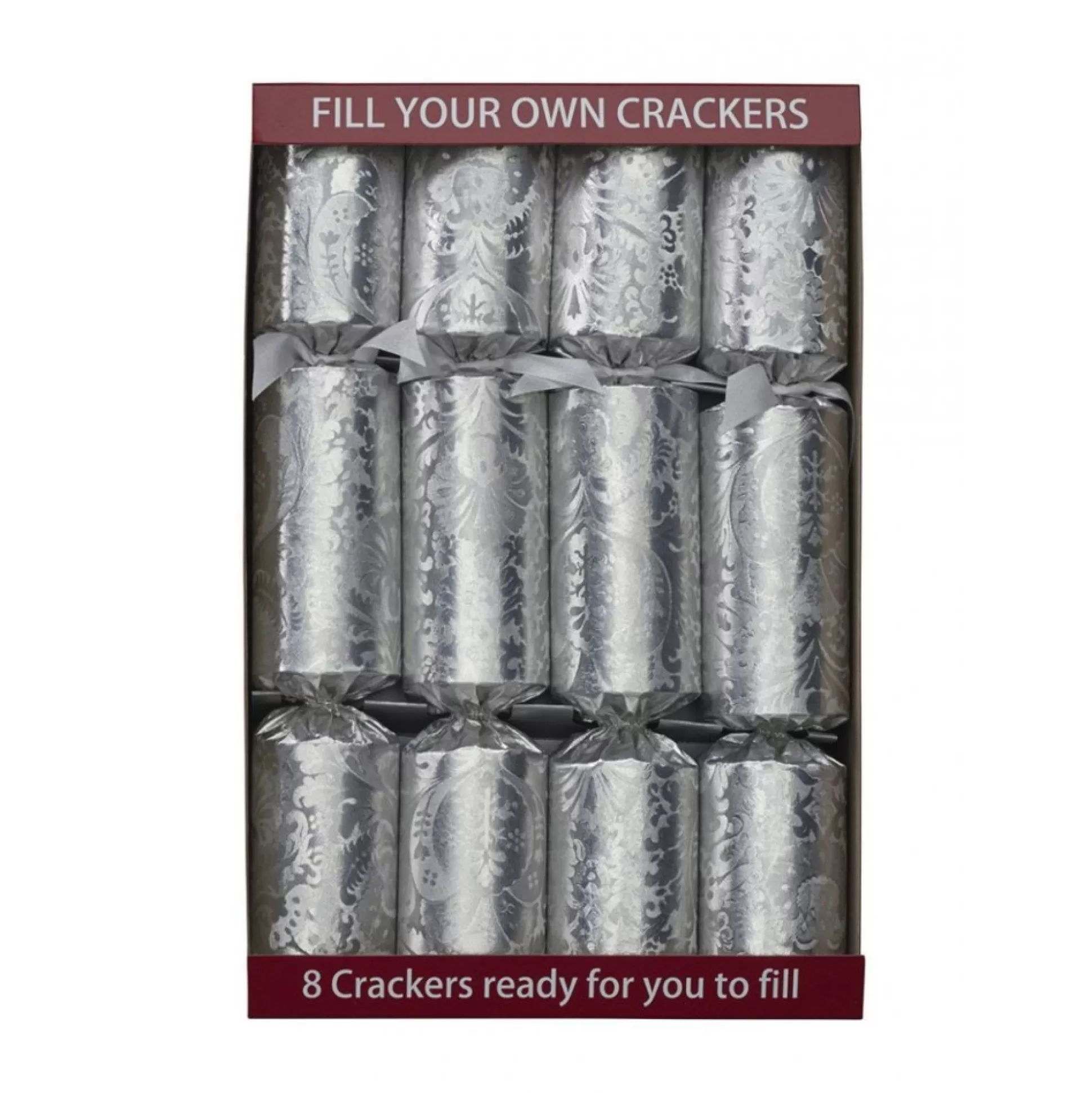 Fill Your Own Christmas Crackers - Silver Decadence - Set of 8 Christmas Bon Bons | Fill Your Own Christmas Crackers - Silver Decadence - Set Of 8
