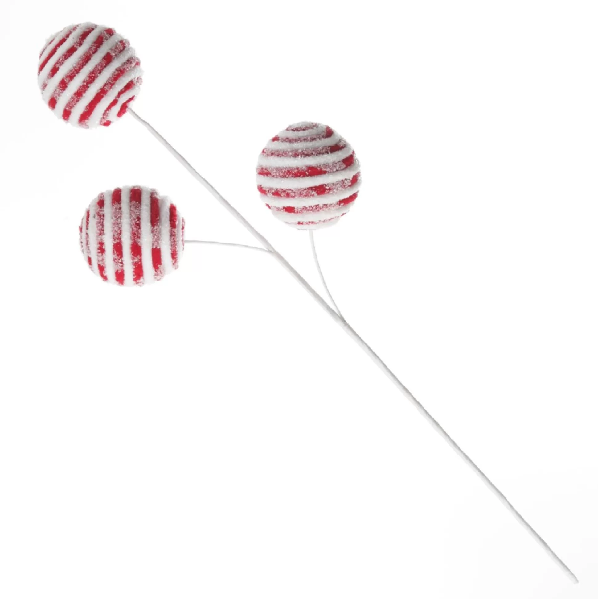 Frosted Candy Cane Ball Pick Christmas Tree Picks |