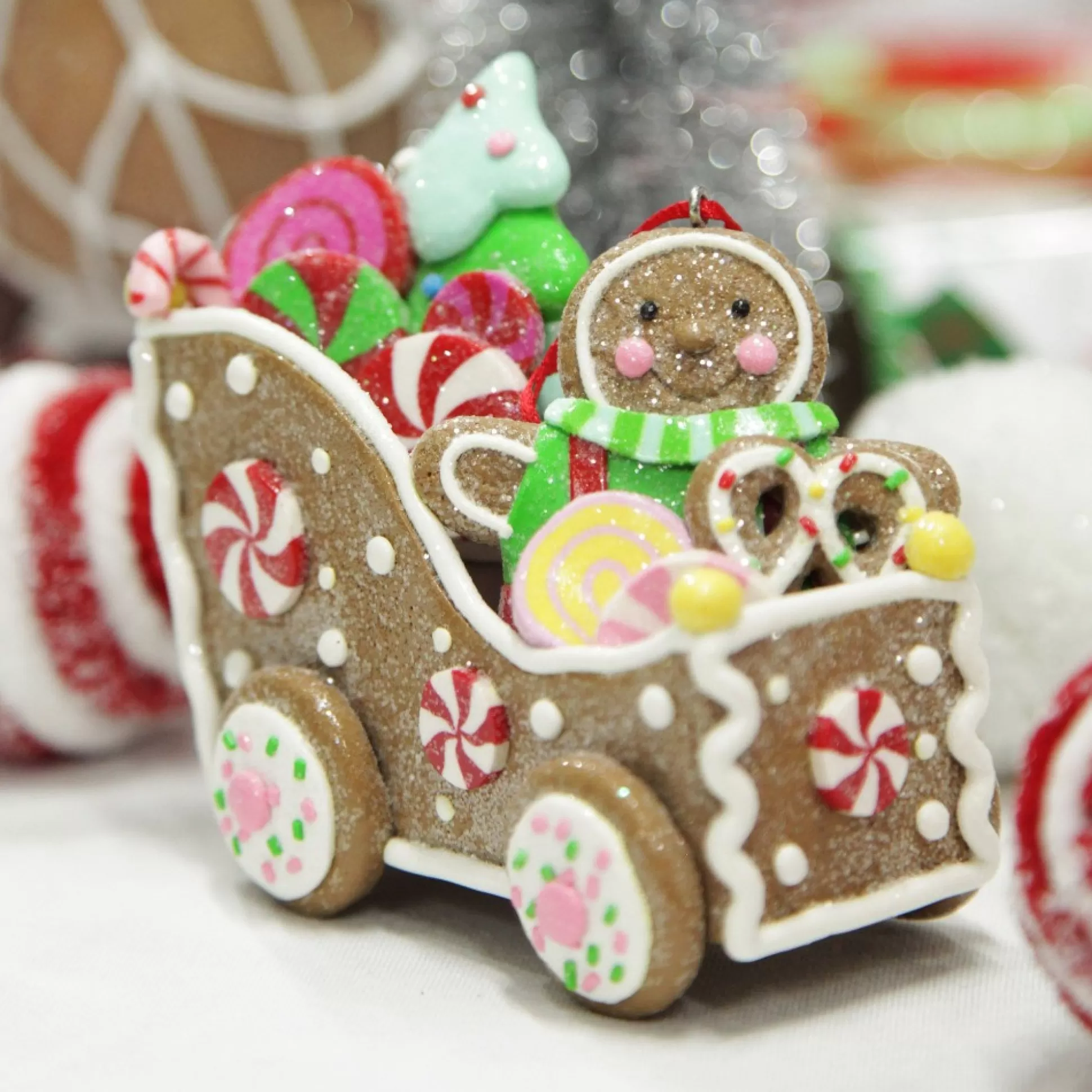 Gingerbread Man in Car Christmas Tree Decoration Christmas Tree Decorations |