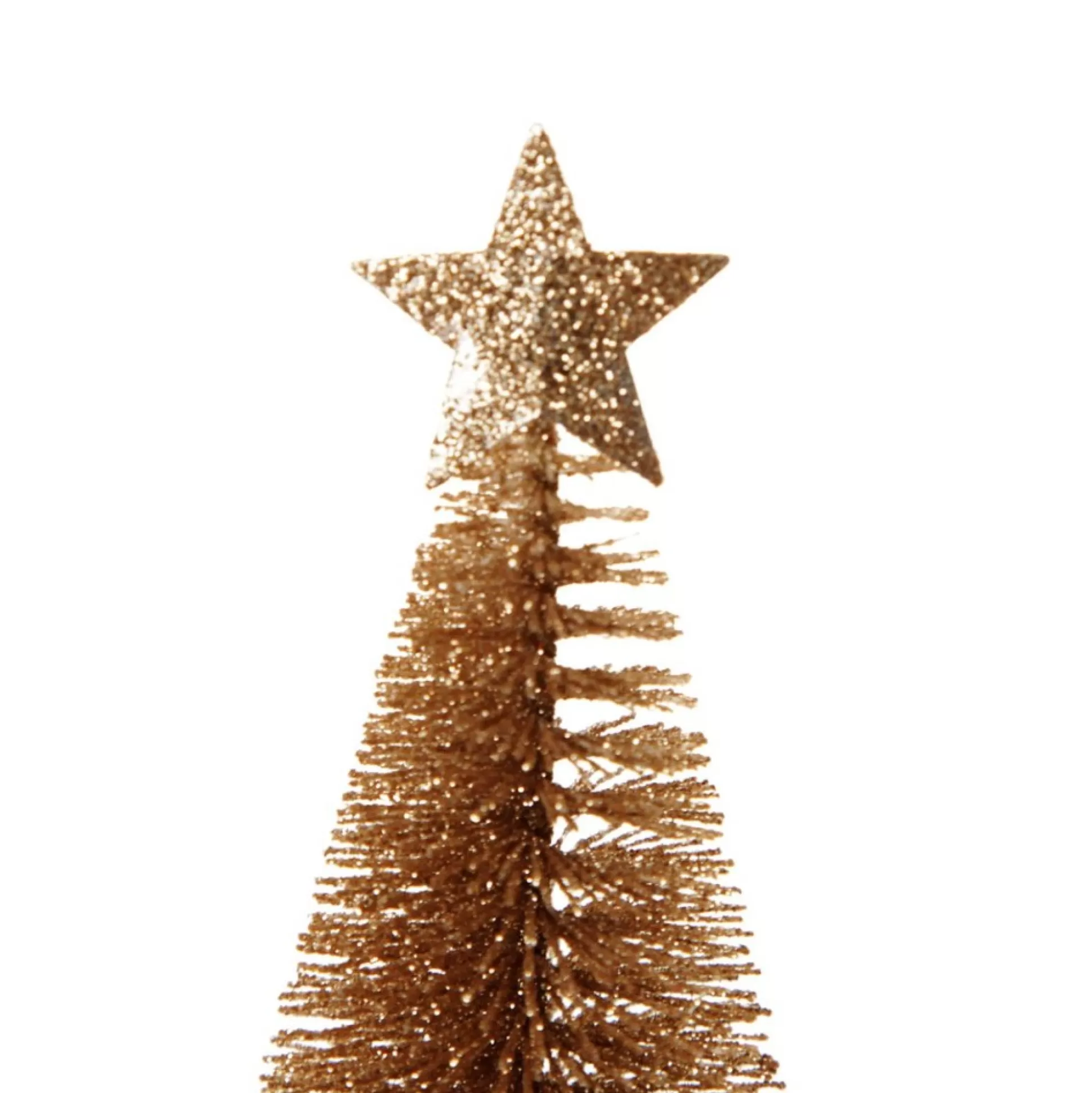 Gold Bottle Brush Tree - Small Set of 2 Table Top Christmas Trees |