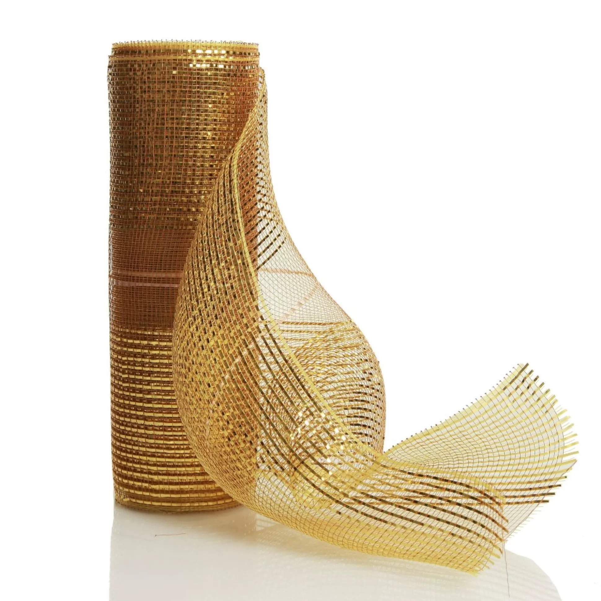 Gold Metallic Stripe Decomesh Roll Decomesh |