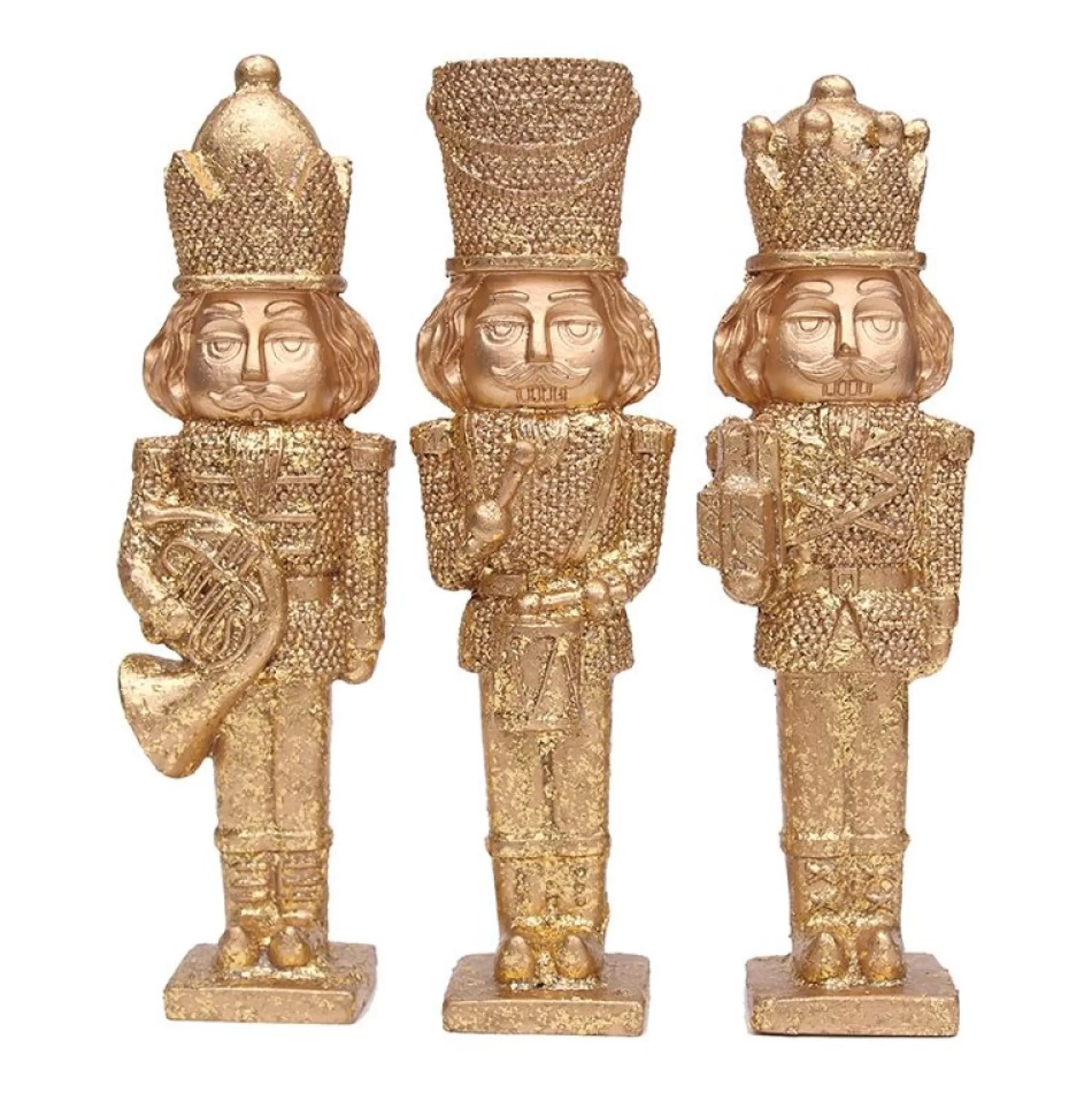 Gold Nutcracker Christmas Ornaments - Set of 3 Christmas Nutcrackers |