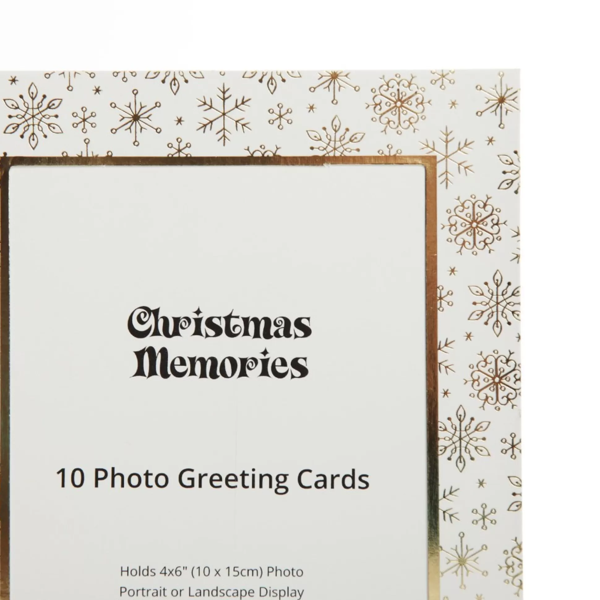 Gold Snowflakes Christmas Photo Greeting Card 10 Pack Photo Gifts |