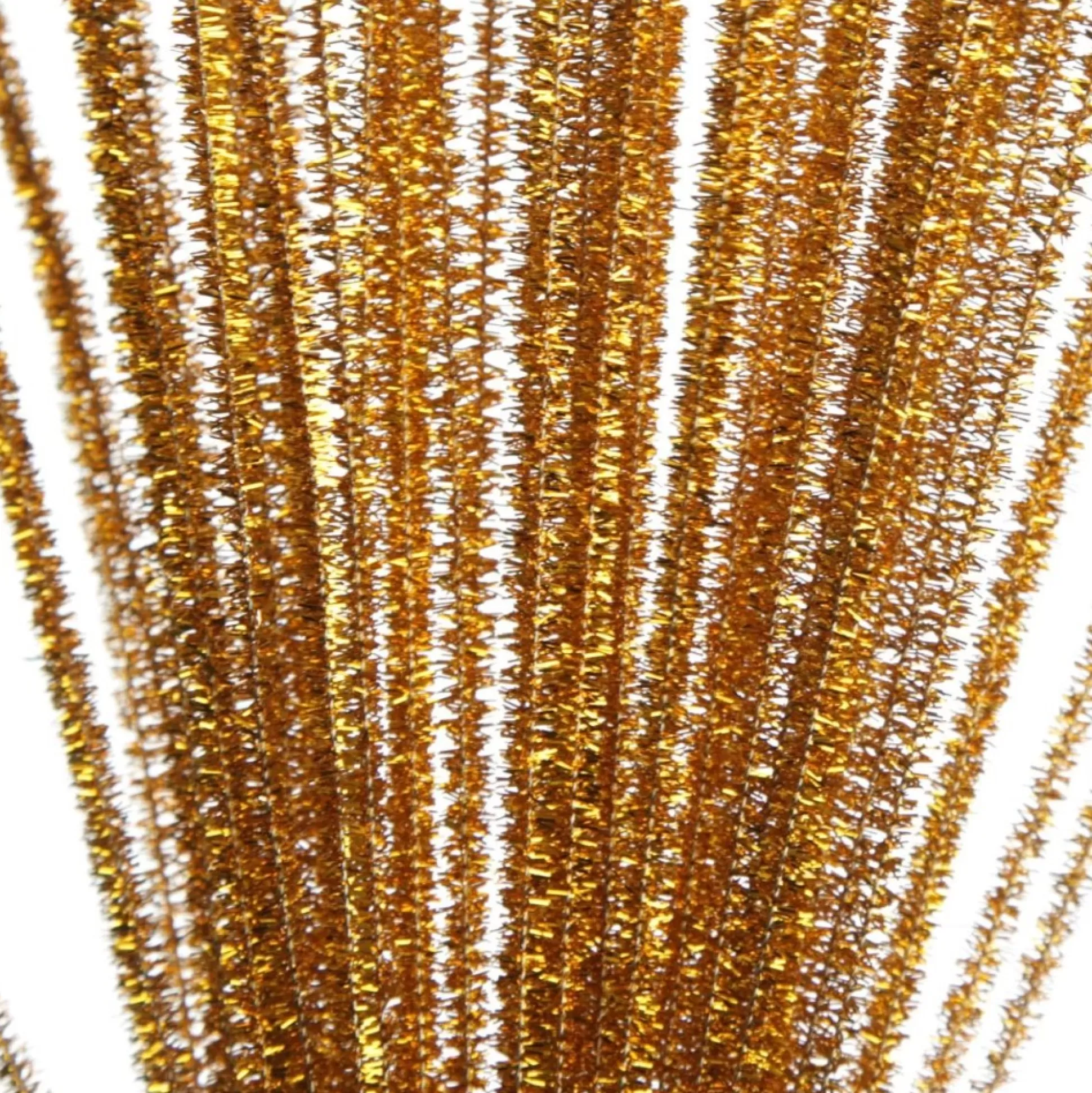 Gold Tinsel Chenille Stem Pipe Cleaners - Pack of 45 Christmas Craft Supplies |