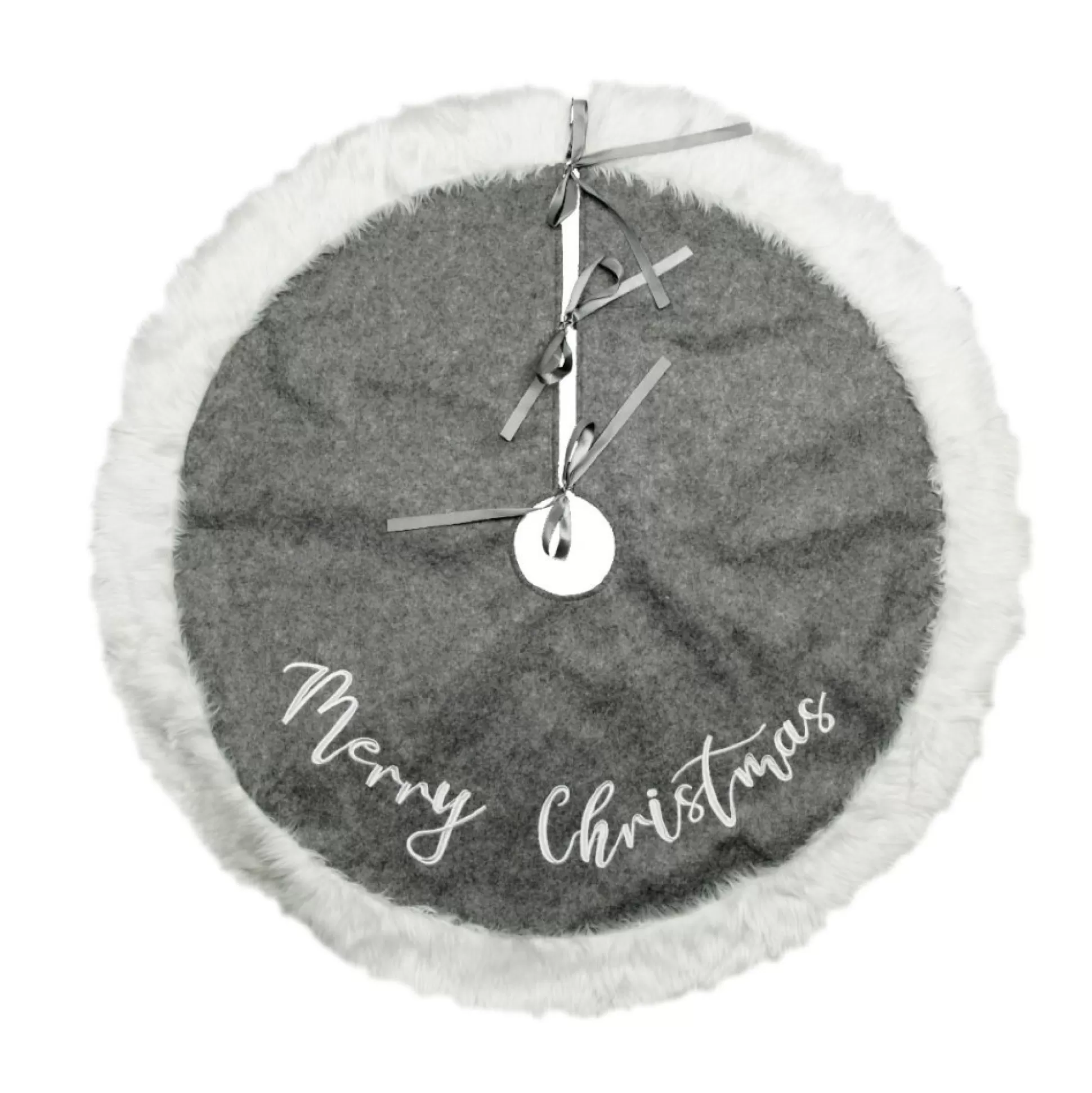 Grey and White Fur Christmas Tree Skirt Christmas Tree Skirts |