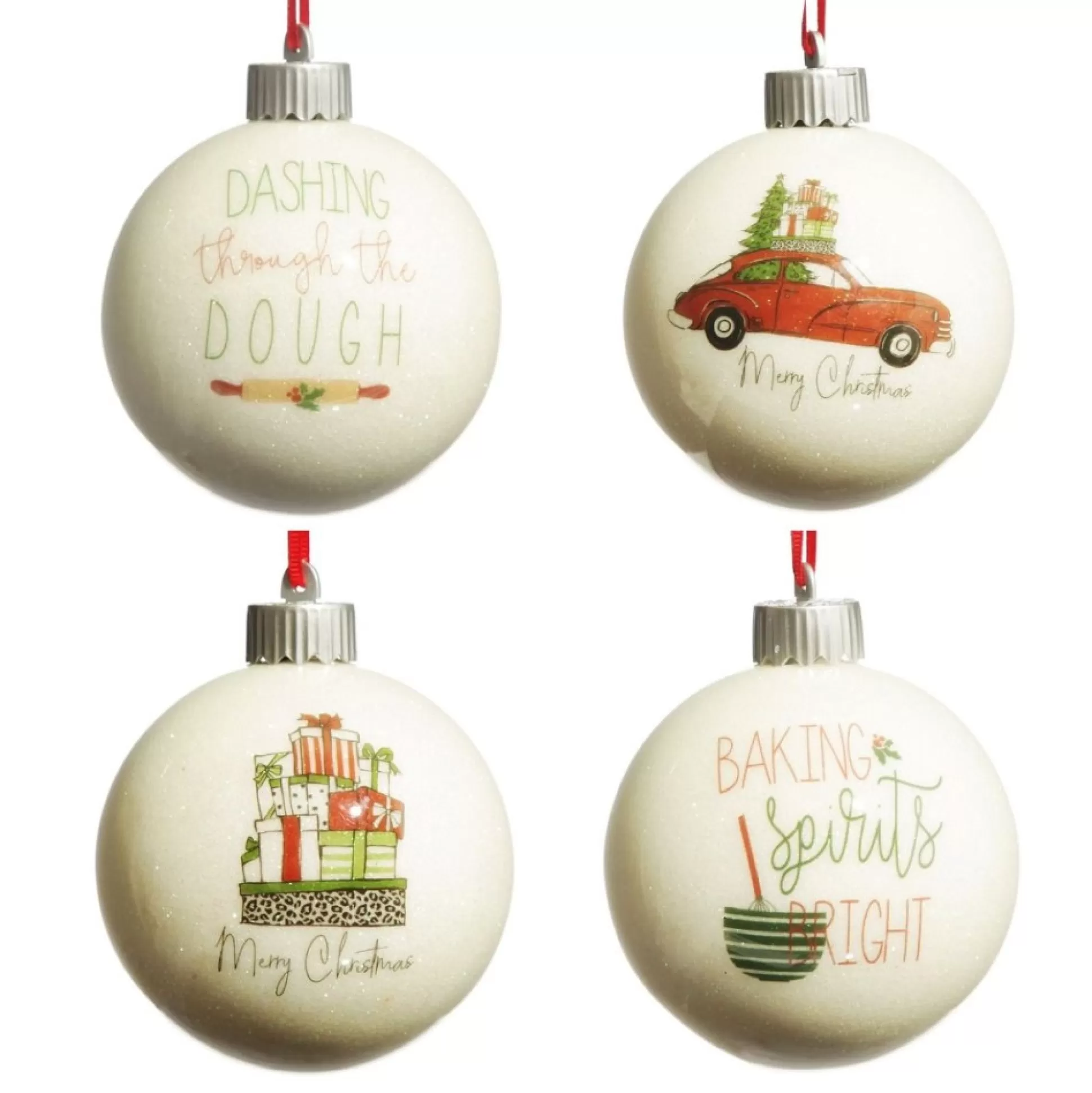 Happy Holiday Lightup Baubles - Set of 4 Christmas Bauble Sets |