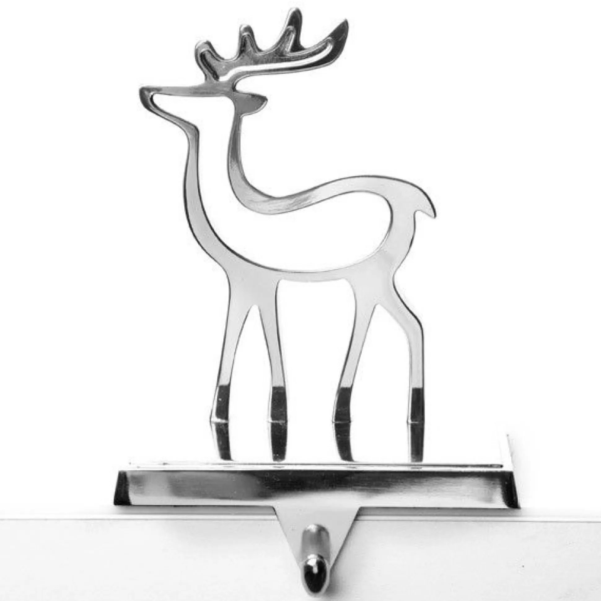 Hollow Chrome Reindeer Stocking Hanger Stocking Hangers |