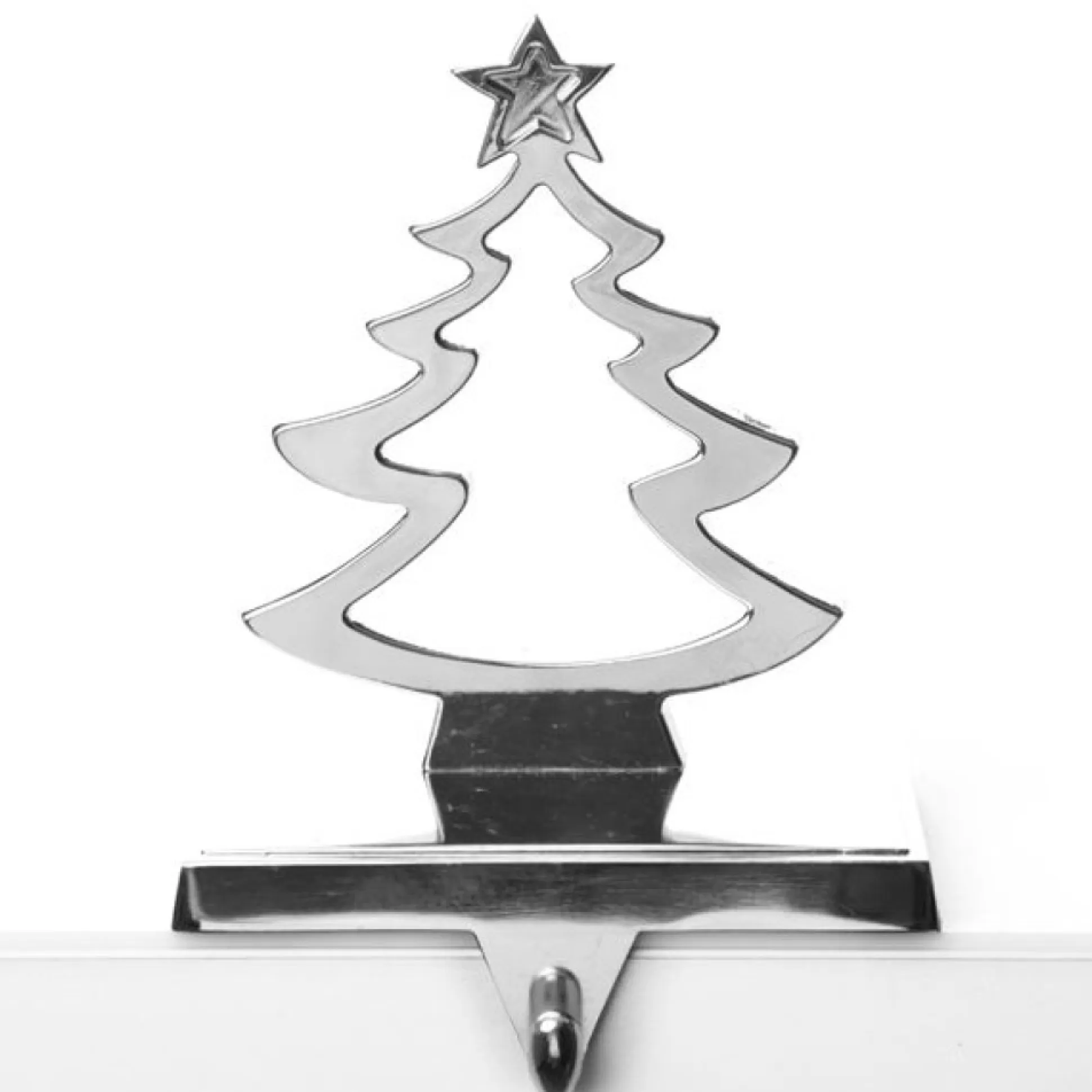 Hollow Chrome Tree Christmas Stocking Hanger Stocking Hangers |