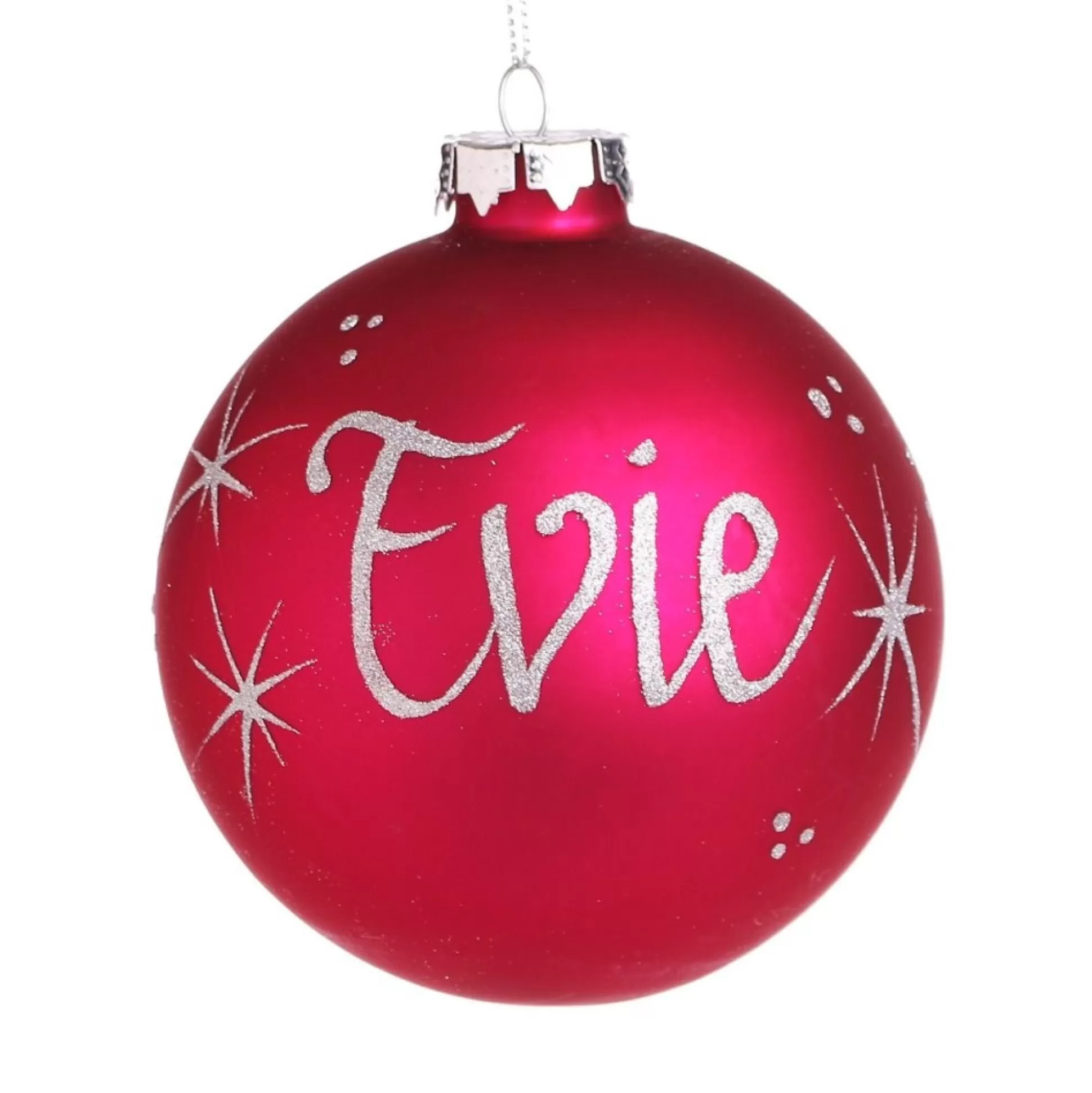 Hot Pink Bling Monogram Christmas Bauble Glass Baubles |