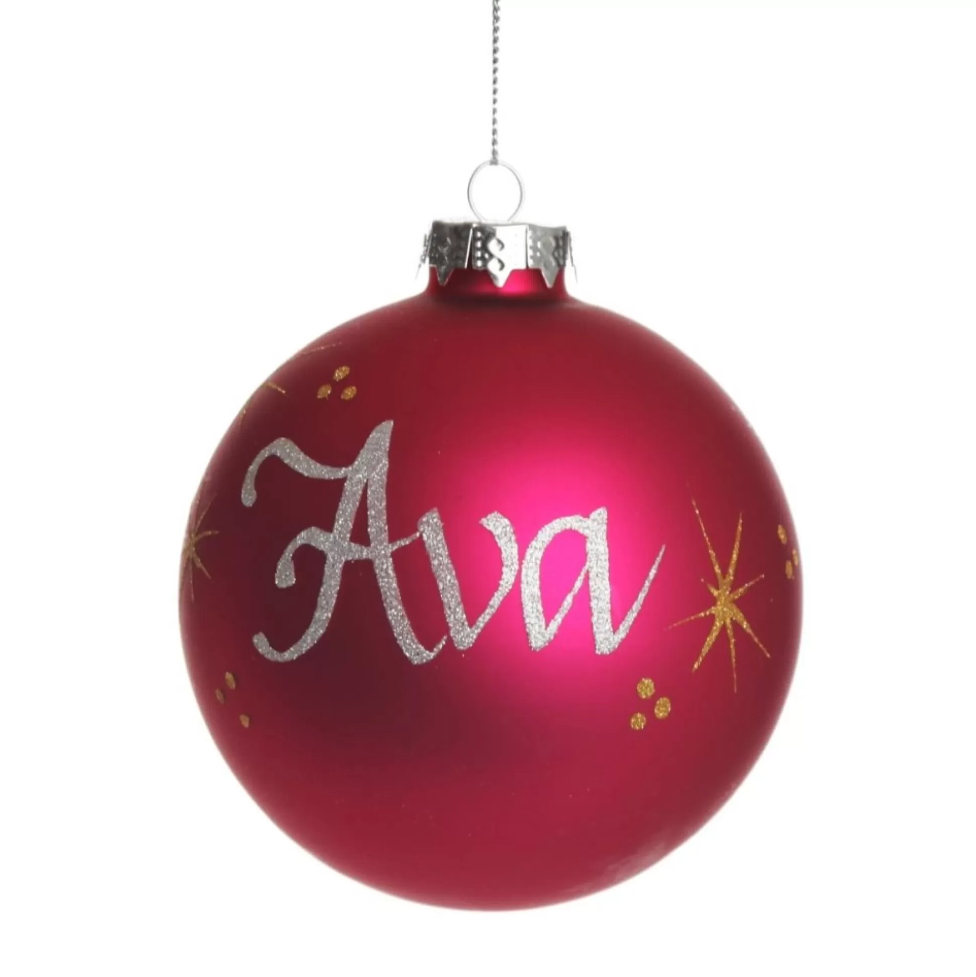 Hot Pink Glass Personalised Christmas Bauble Personalised Baubles |