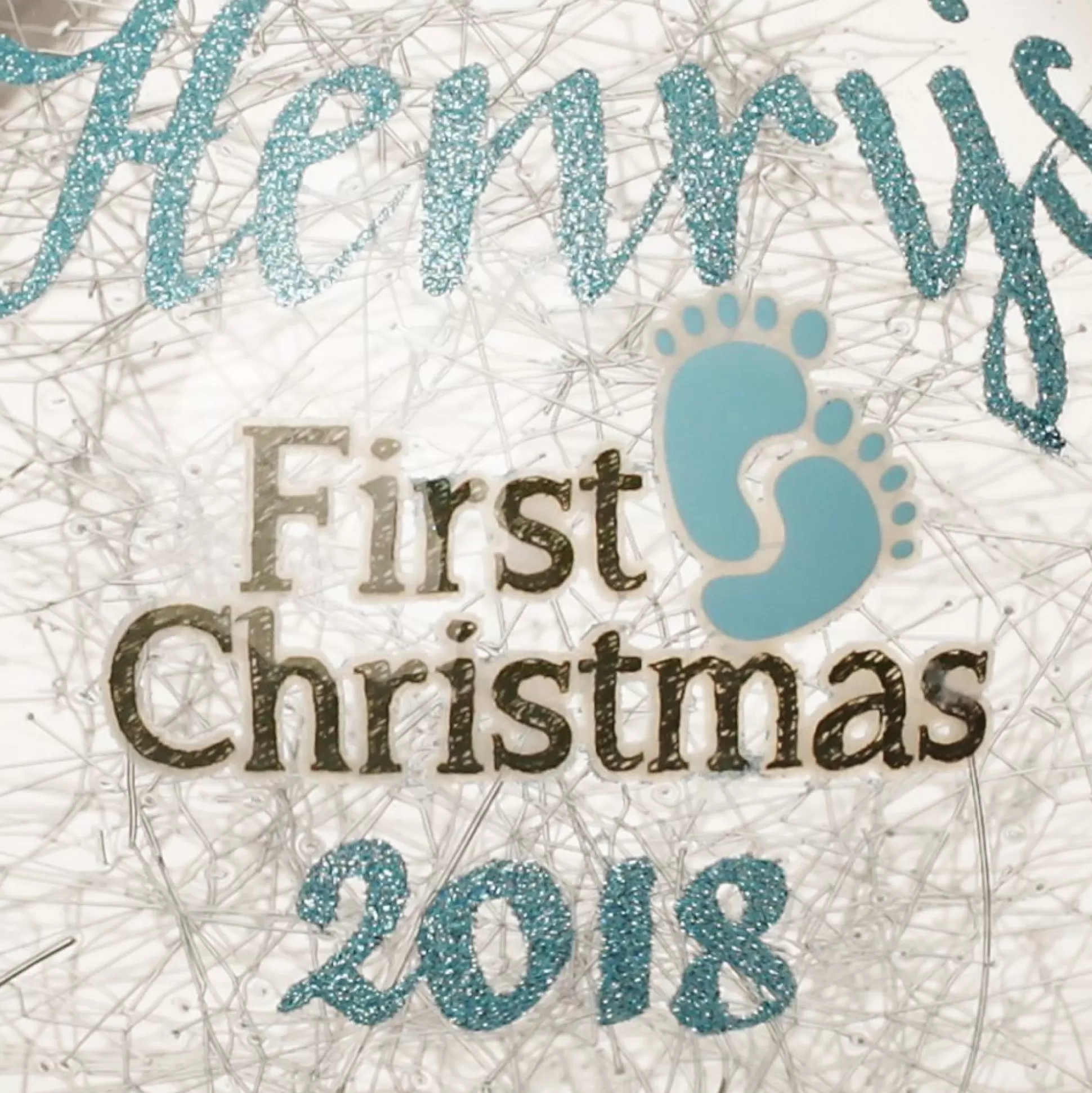 Icicle Glass Personalised Christmas Bauble - Blue First Christmas Glass Baubles |