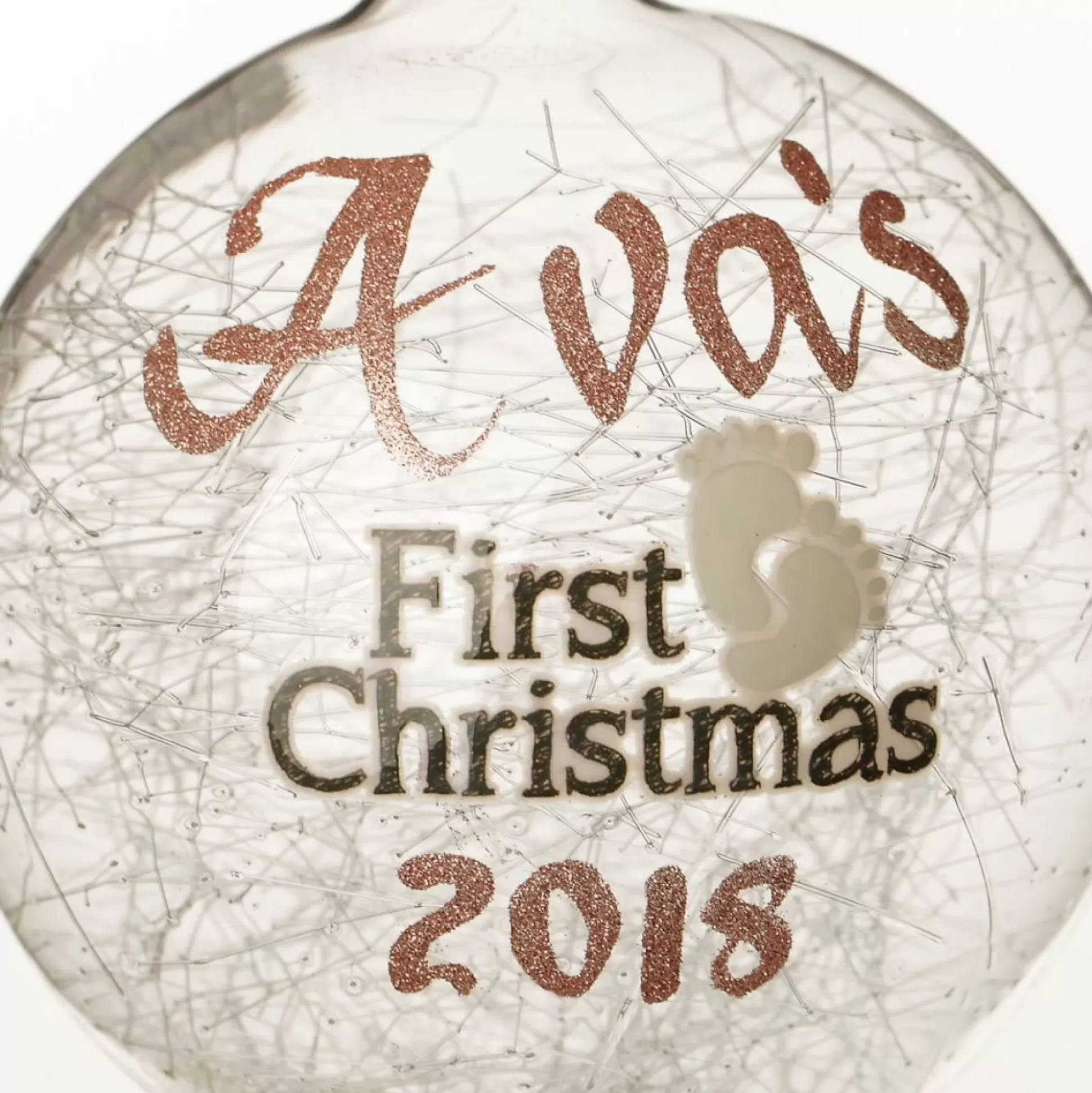 Icicle Glass Personalised Christmas Bauble - First Christmas Glass Baubles |