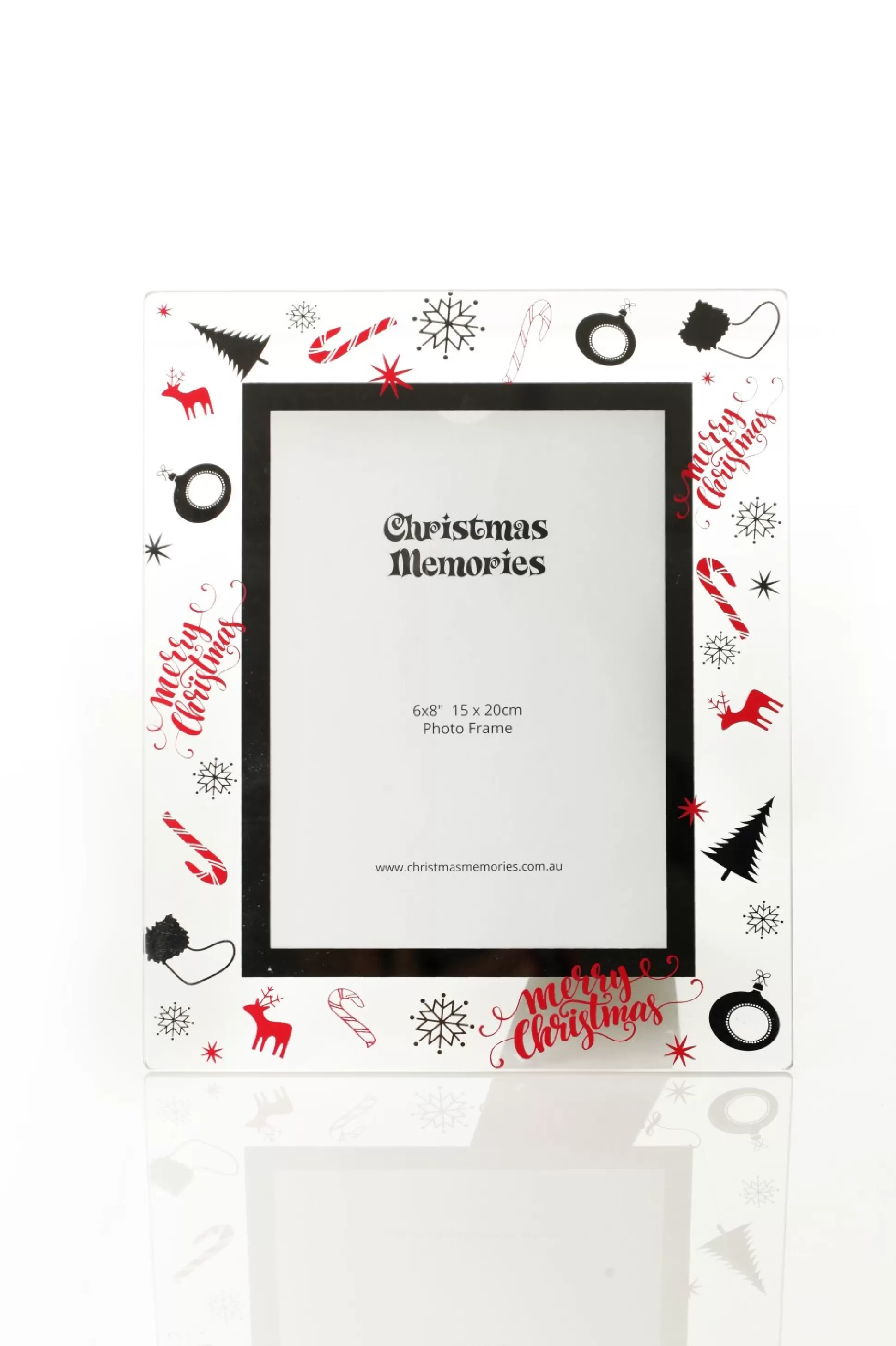 Large Glass Christmas Photo Frame - Candy Cane Photo Gifts |