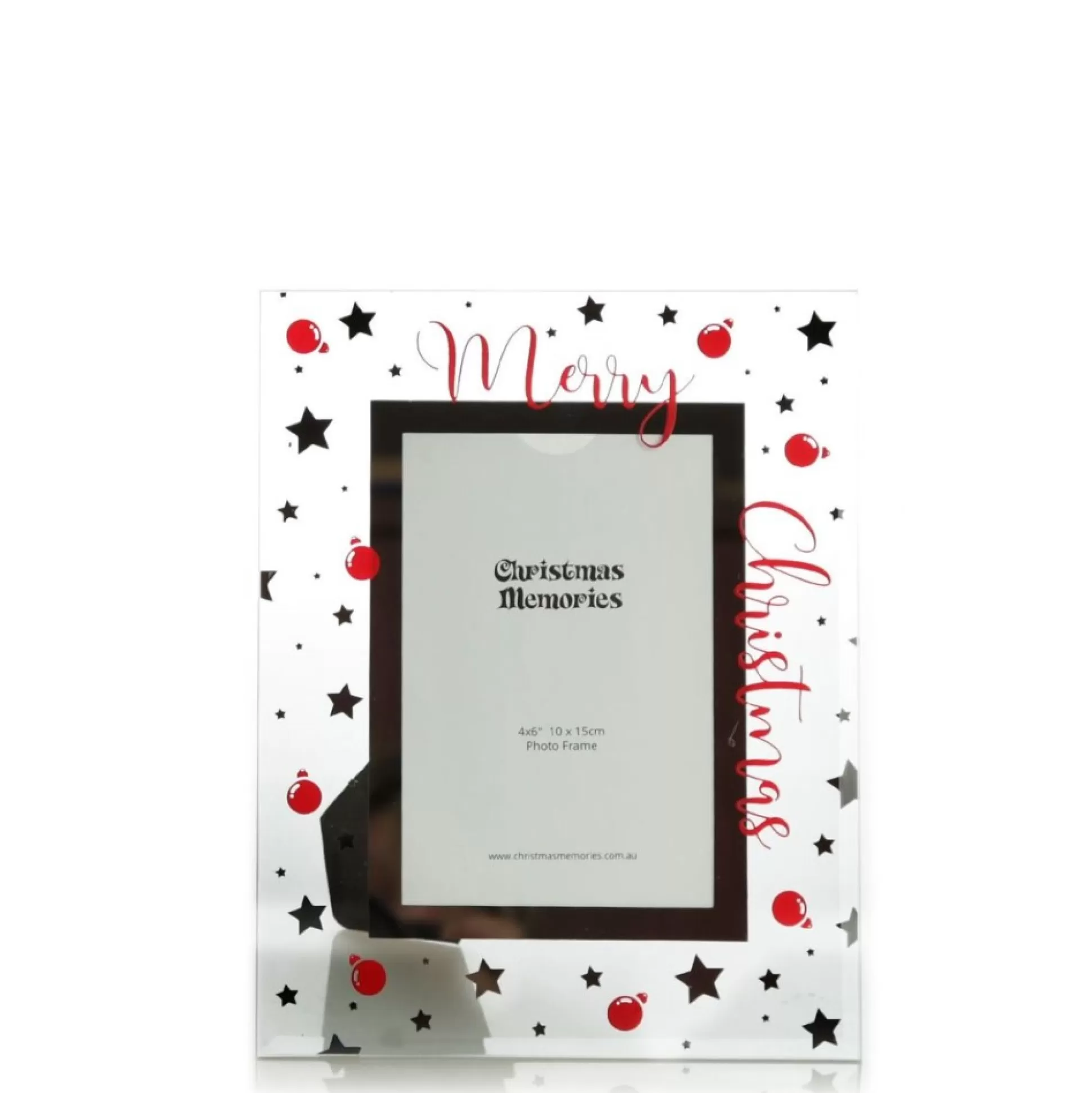 Large Glass Christmas Photo Frame - Stars and Baubles Photo Gifts |