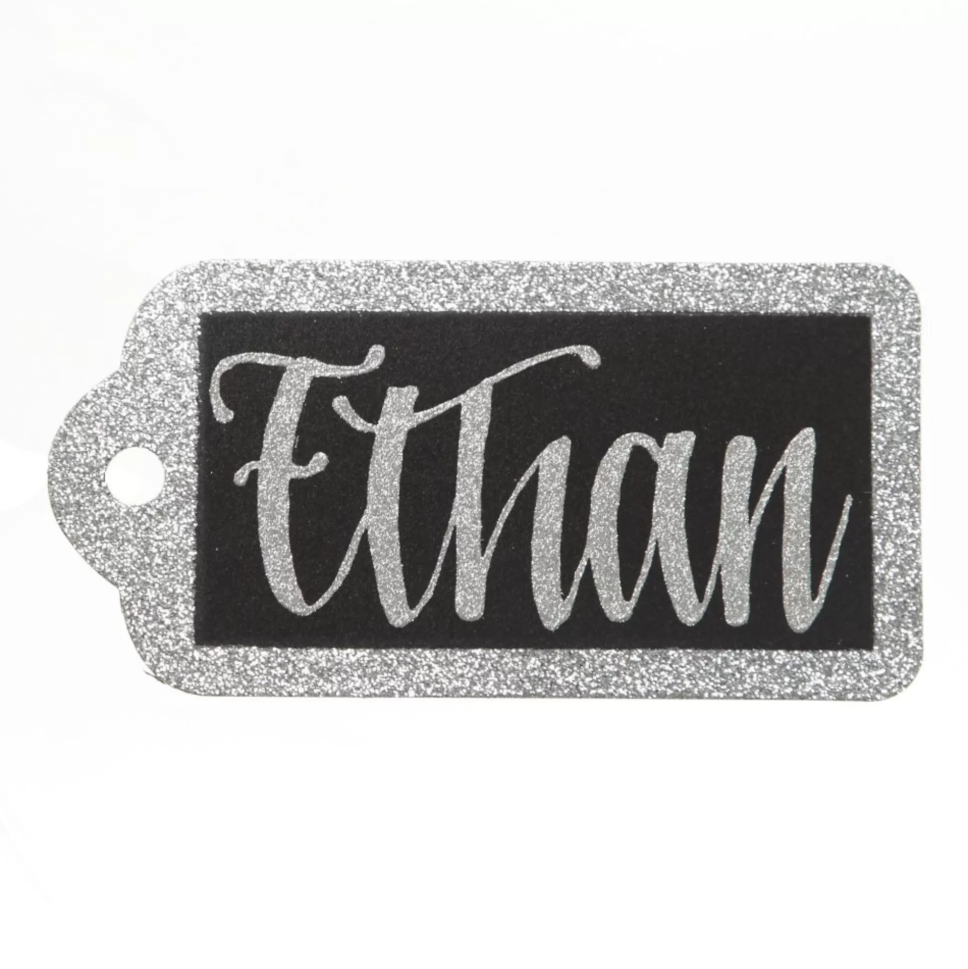 Large Glitter Arched Edge Name Tag Personalised Santa Sacks |