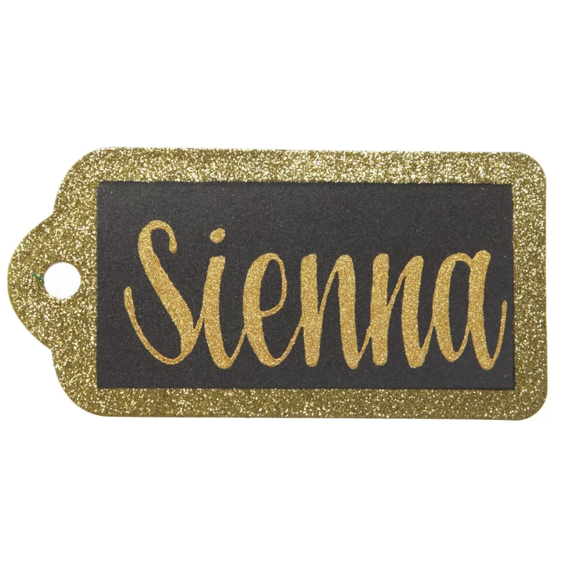 Large Glitter Arched Edge Name Tag Personalised Santa Sacks |