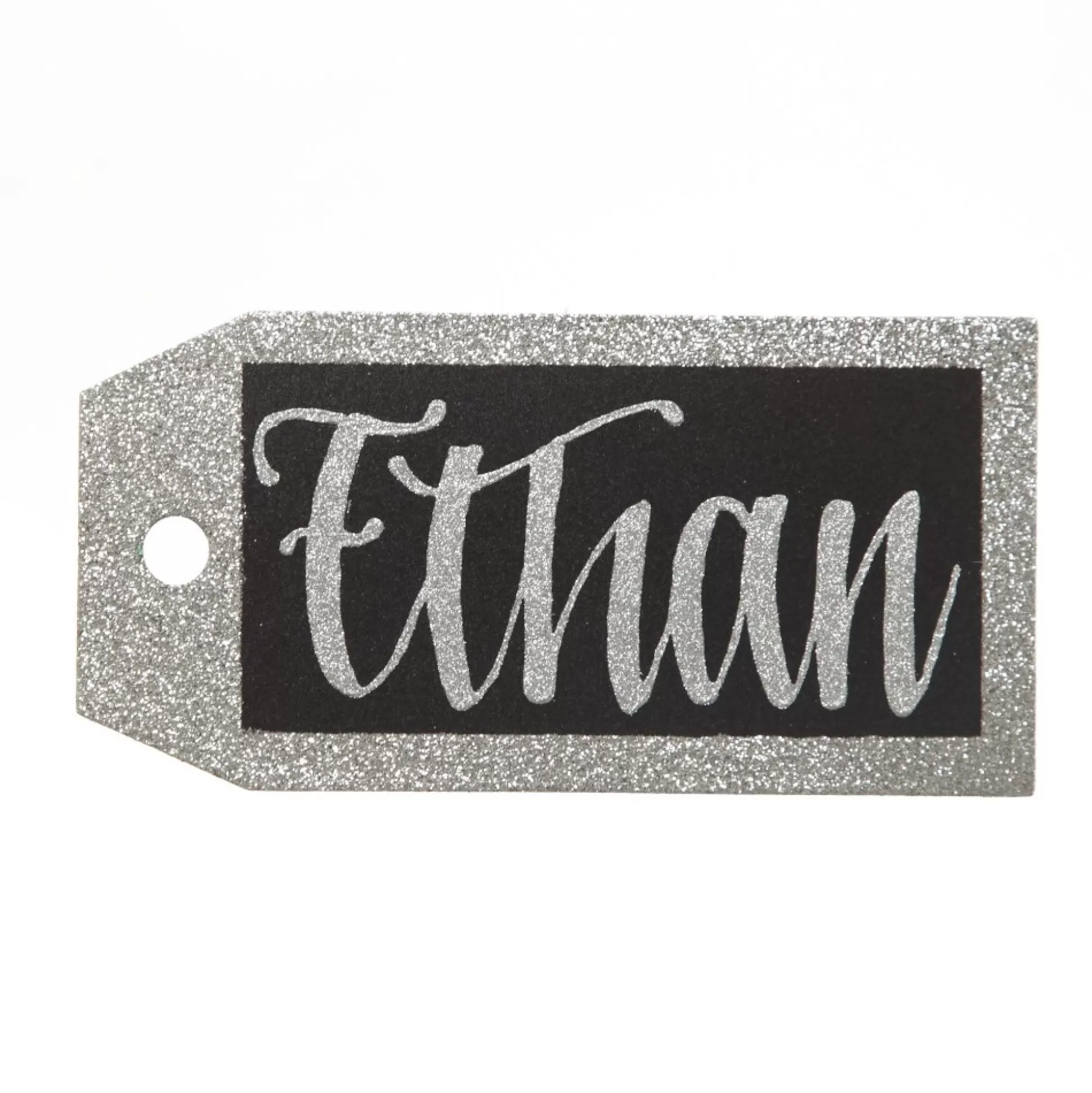 Large Glitter Square Edge Name Tag Personalised Santa Sacks |