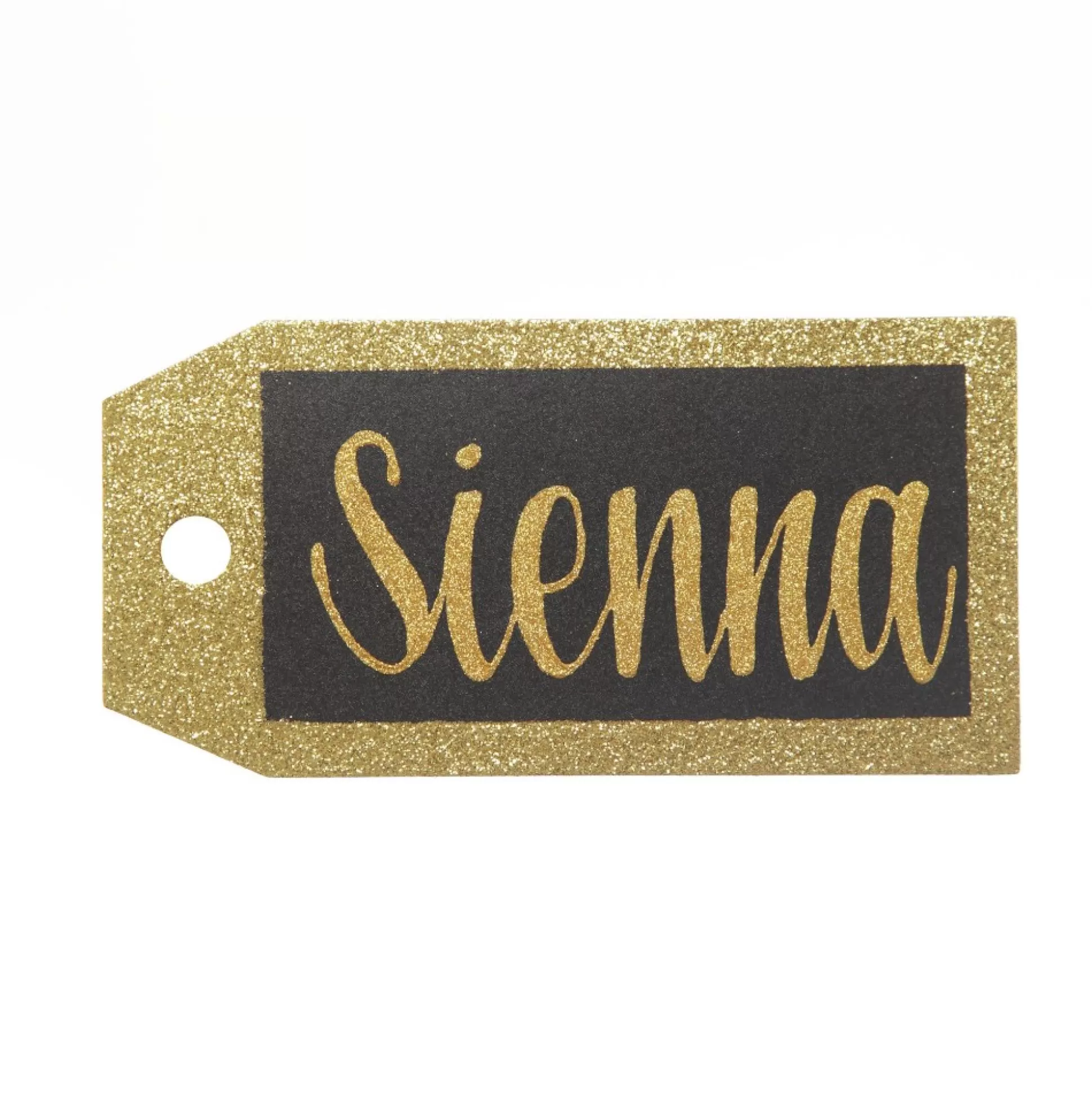 Large Glitter Square Edge Name Tag Personalised Santa Sacks |