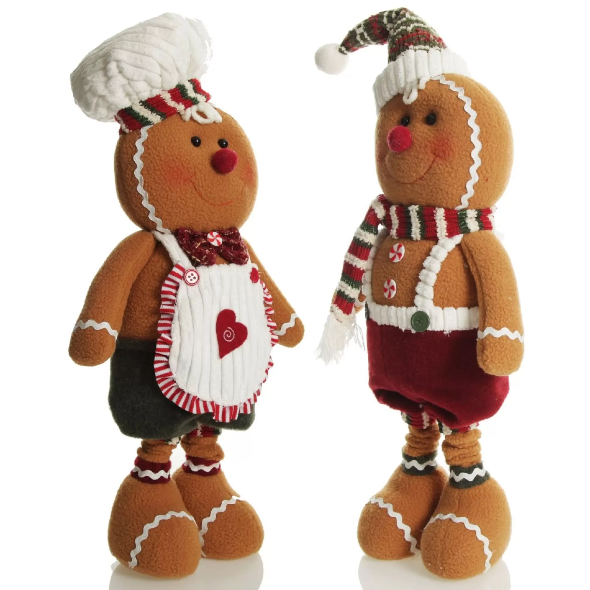 Large Plush Stretch Leg Gingerbread with Chef Hat Christmas Ornament Christmas Figurines |