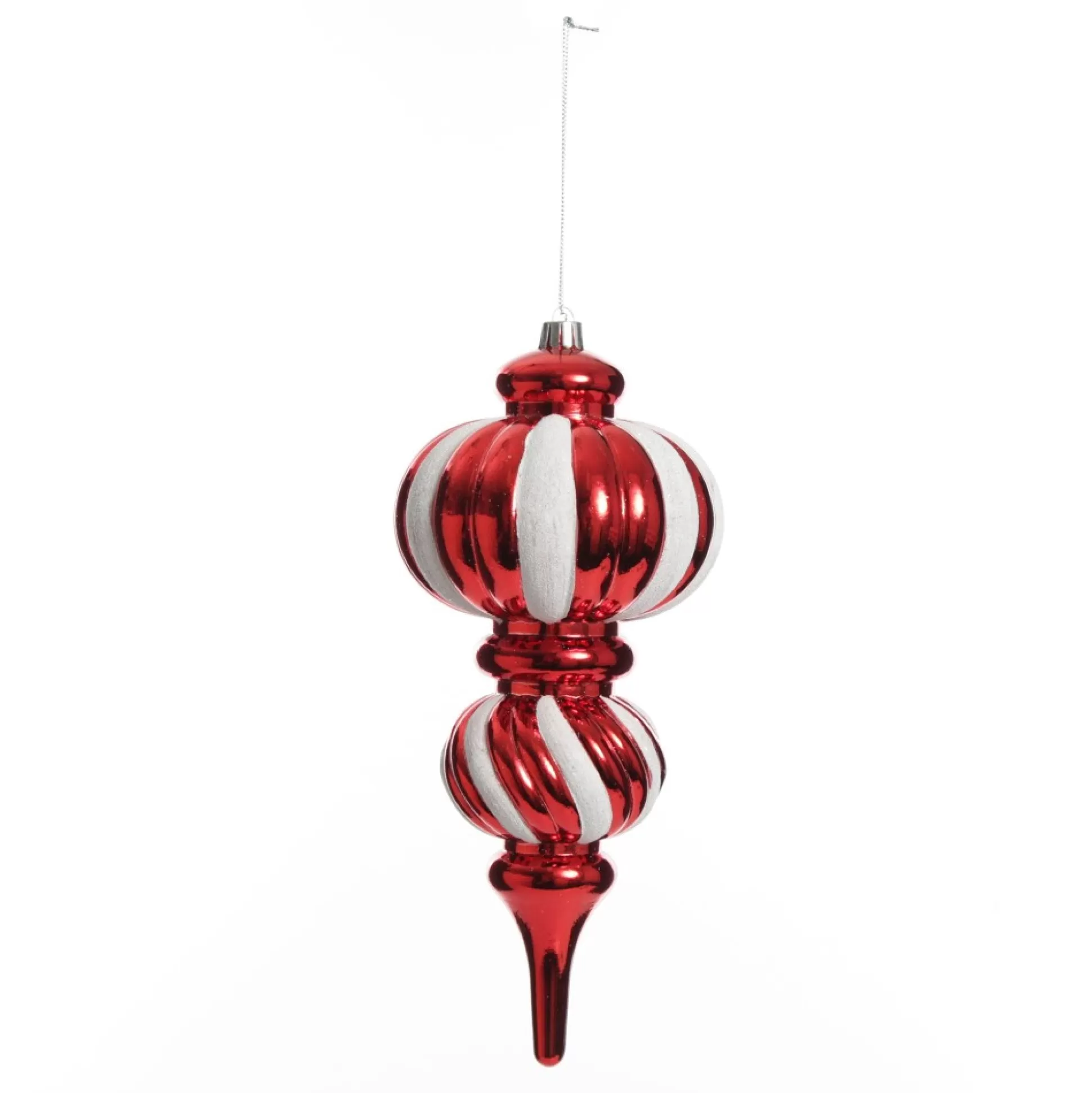 Large Red and White Stripe Candy Christmas Drop Hanging Decoration Finials And Drops |