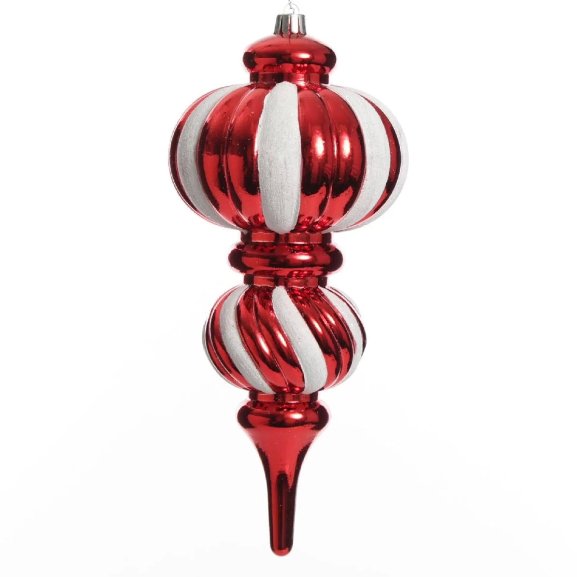 Large Red and White Stripe Candy Christmas Drop Hanging Decoration Finials And Drops |