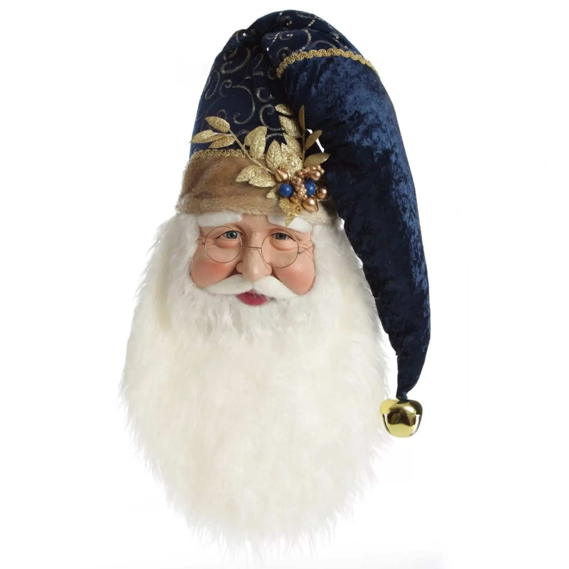 Large Santa Head with Blue Hat Christmas Wall Hanging Wall Hangings And Signs |