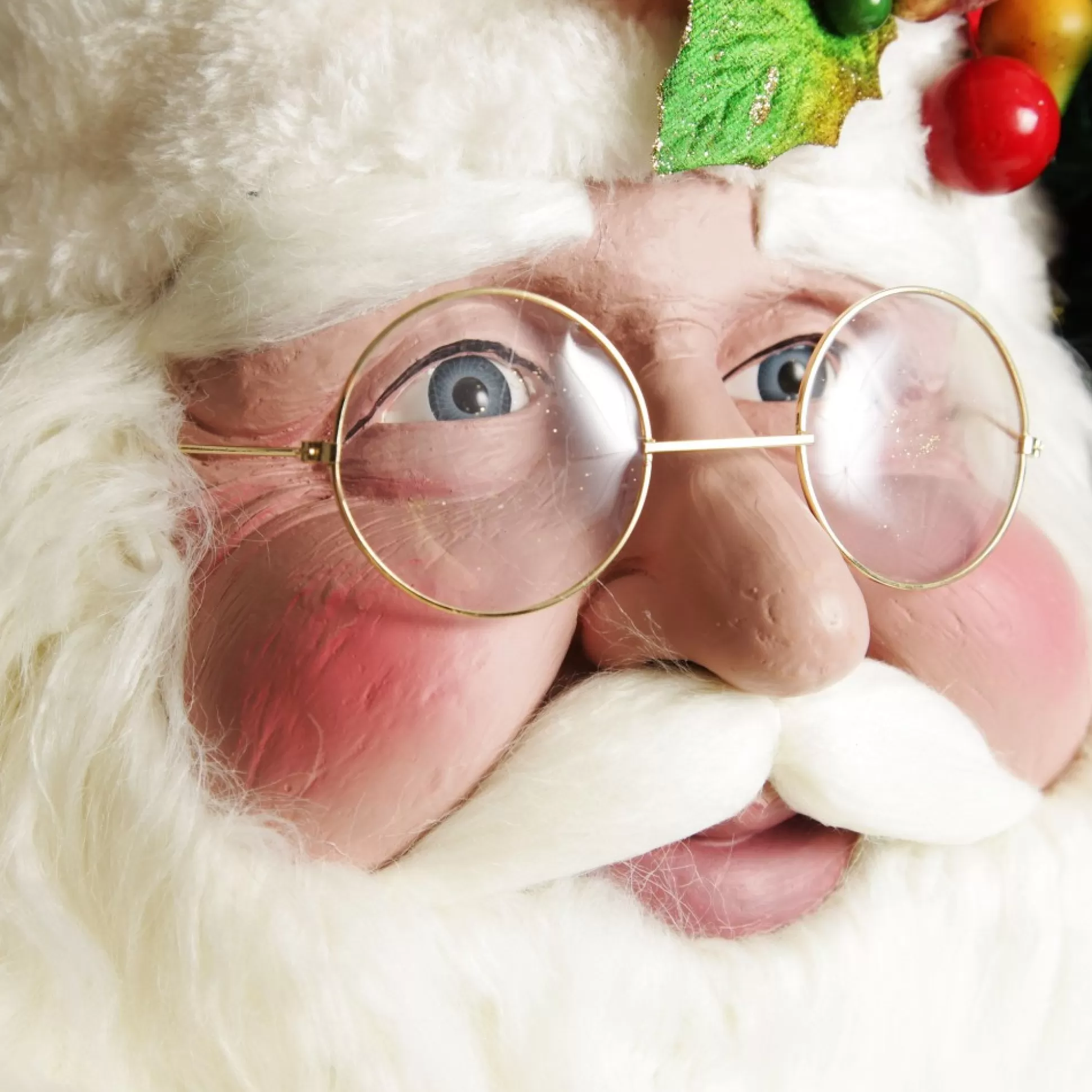 Large Santa Head with Red and Green Christmas Wall Hanging Wall Hangings And Signs |