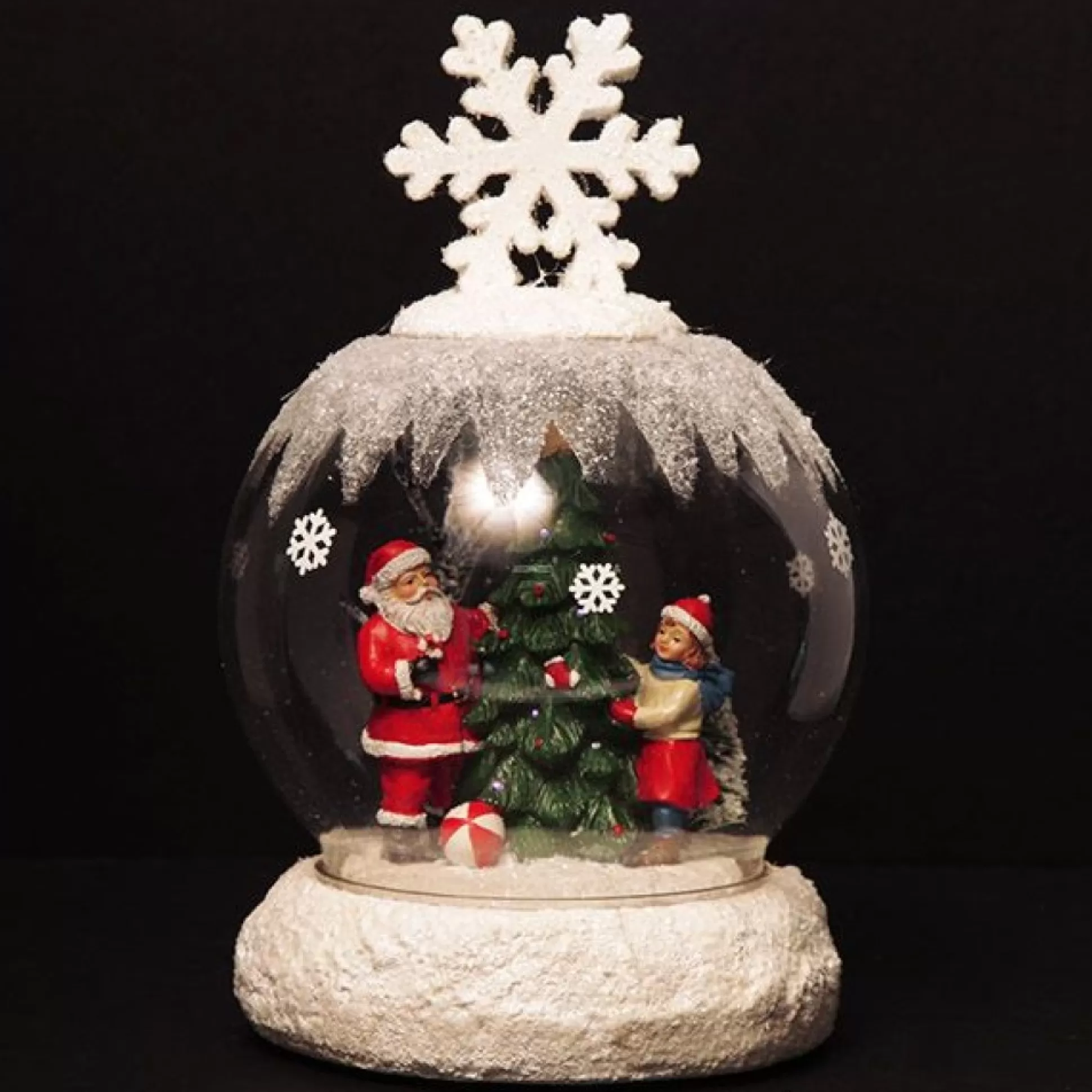 Light Up Musical Santa Globe Light-Up Scenes And Ornaments |