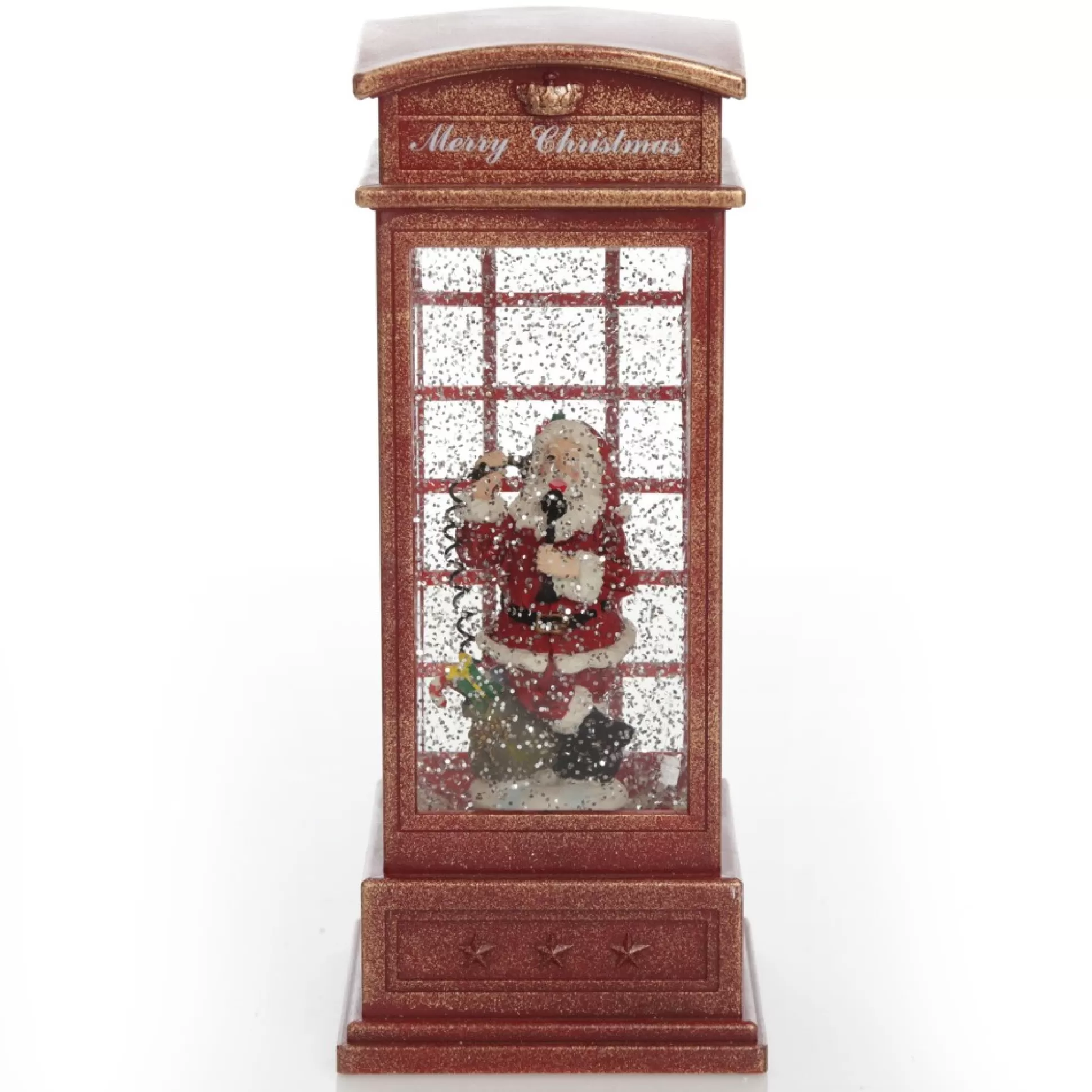 Light Up Musical Telephone Booth with Santa Christmas Ornament Light-Up Scenes And Ornaments |