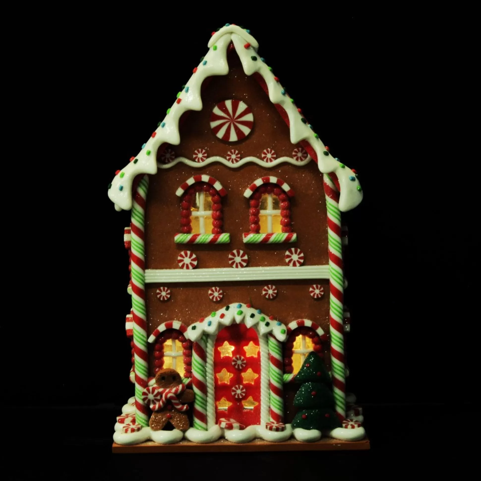 Lightup Gingerbread House Christmas Ornament Light-Up Scenes And Ornaments |