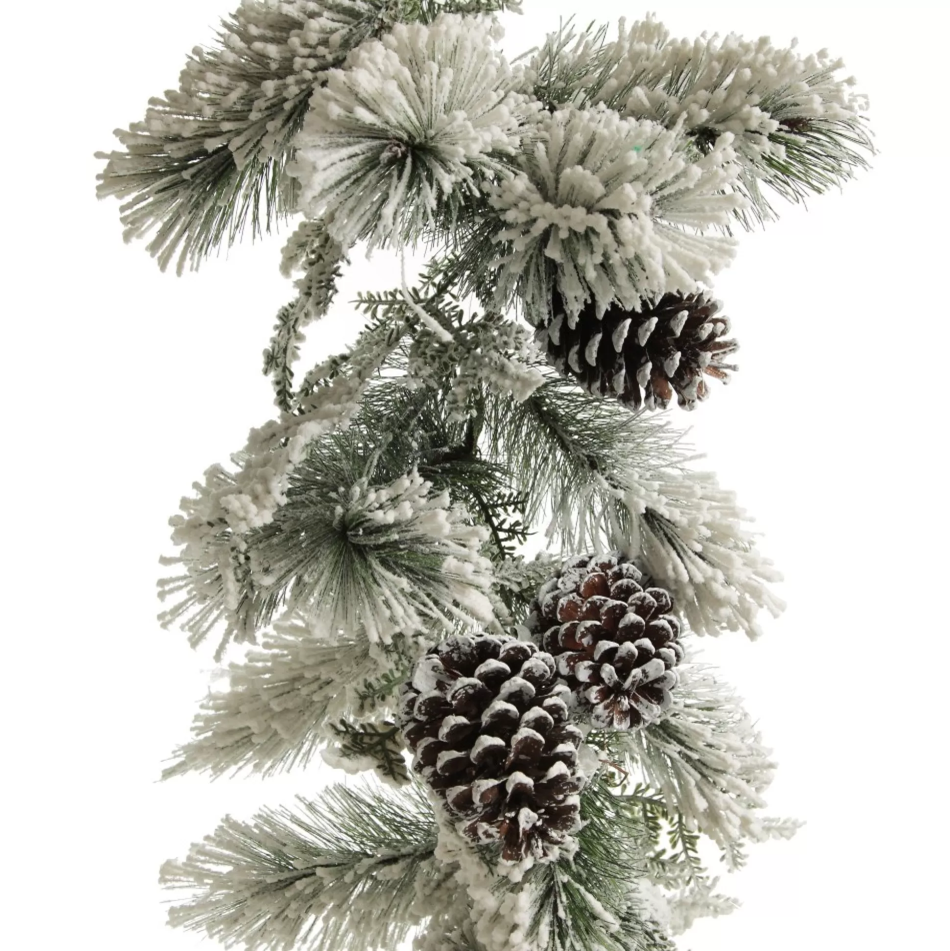 Lush Flocked Green Pine Christmas Garland with Pinecones Christmas Garlands |