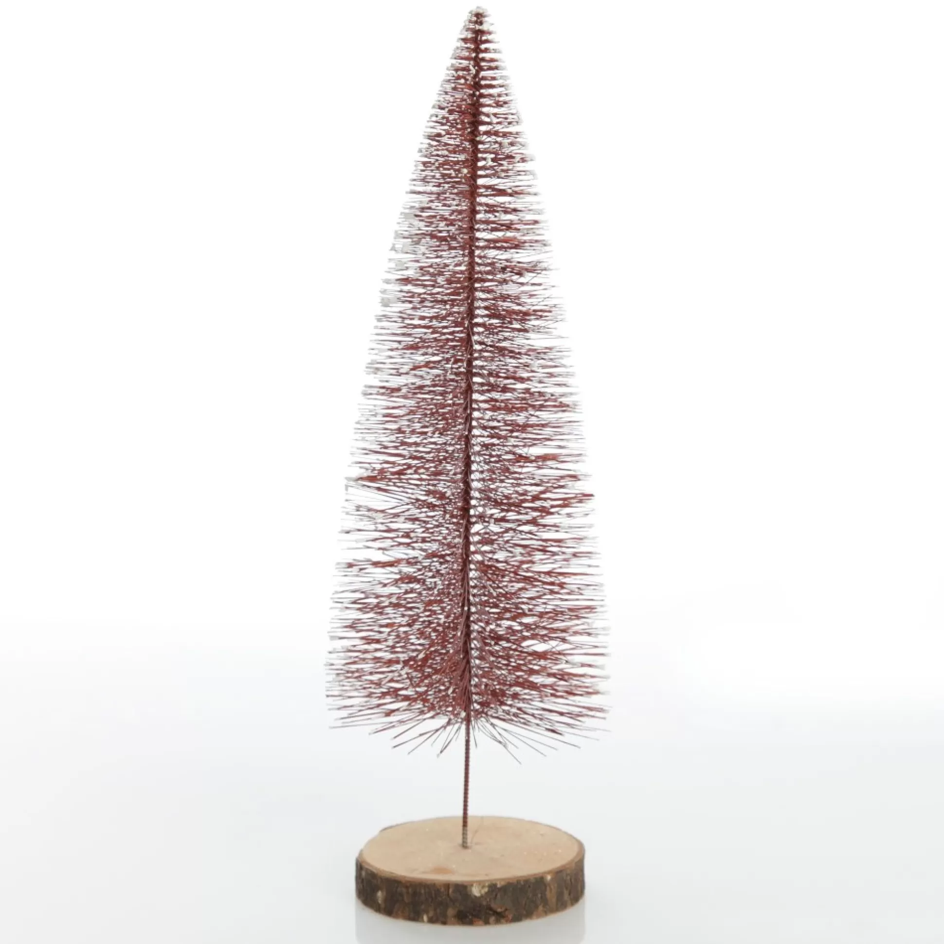 Medium Burgundy Wire Christmas Tree with Wood Base Table Top Christmas Trees |