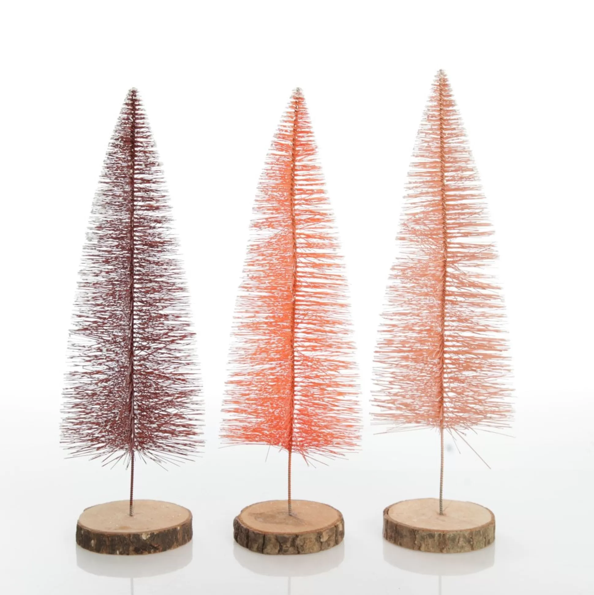 Medium Burgundy Wire Christmas Tree with Wood Base Table Top Christmas Trees |