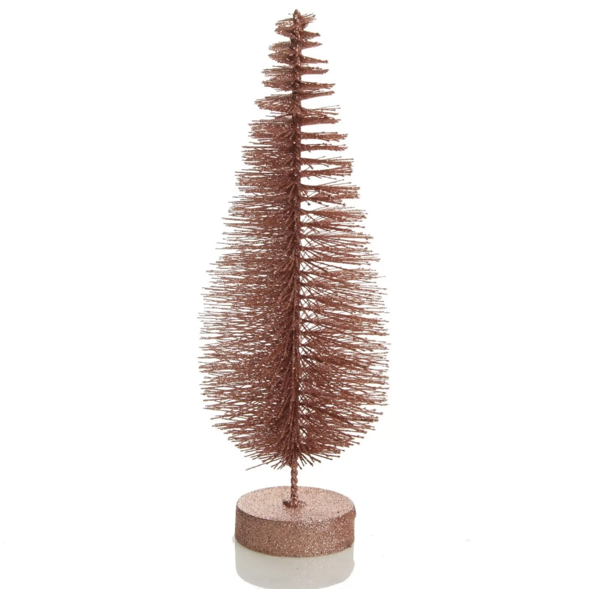 Medium Rose Gold Glitter Bottle Brush Christmas Tree Table Top Christmas Trees |