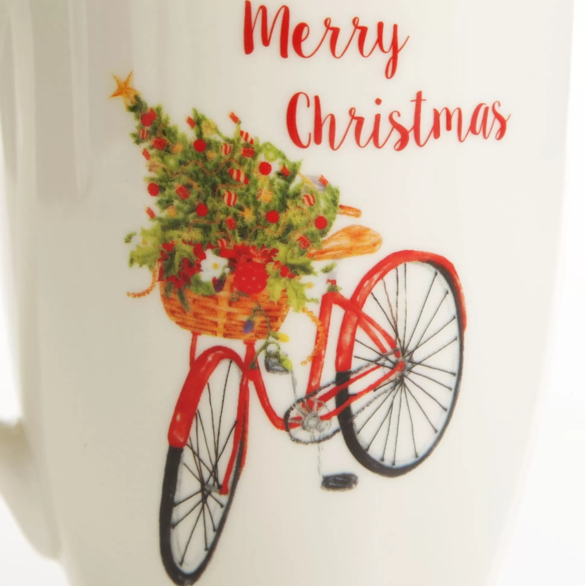 Merry Christmas Mug with Bicycle Christmas Wine Glasses And Mugs |