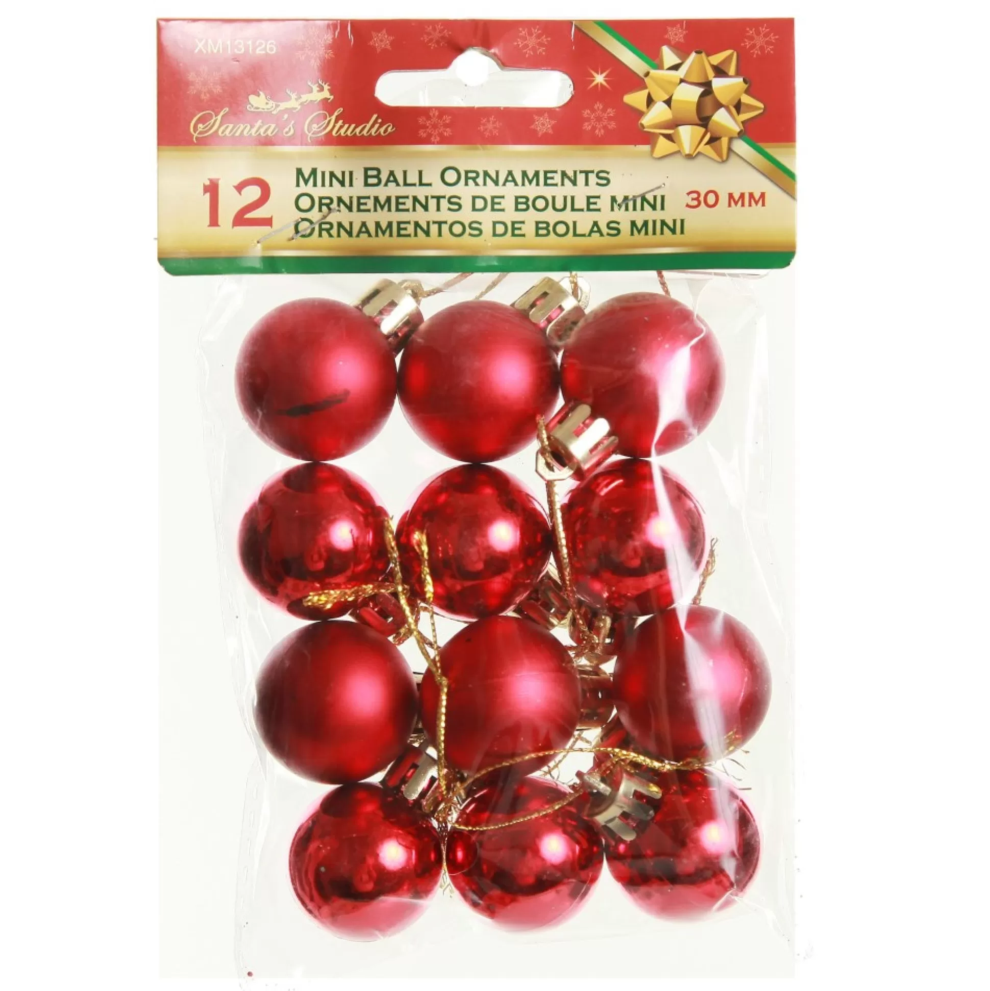 Mini Shatterproof Christmas Baubles - Pack of 12 Craft Baubles |