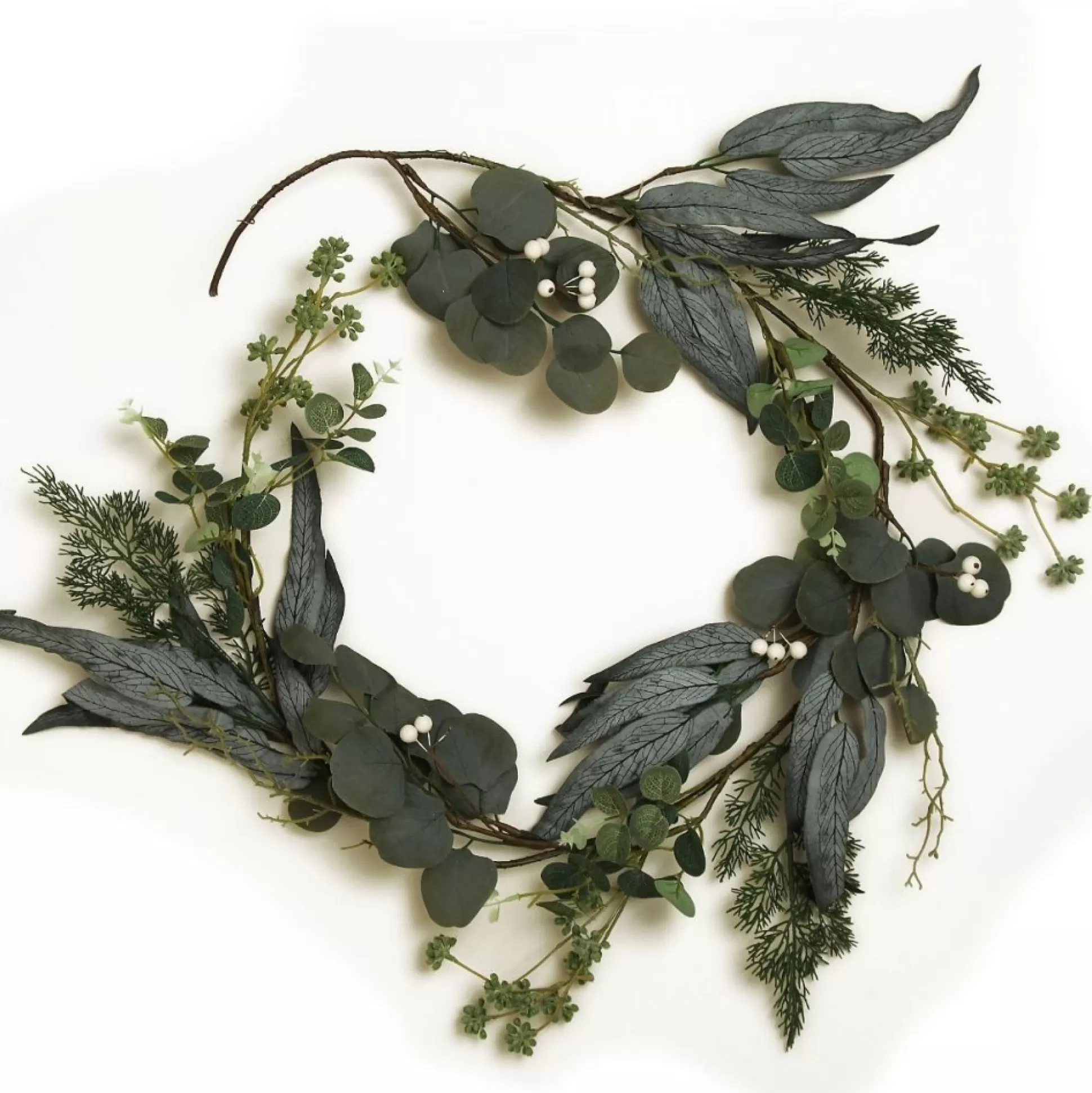 Native Eucalyptus Leaf Christmas Garland with White Berries Christmas Garlands |