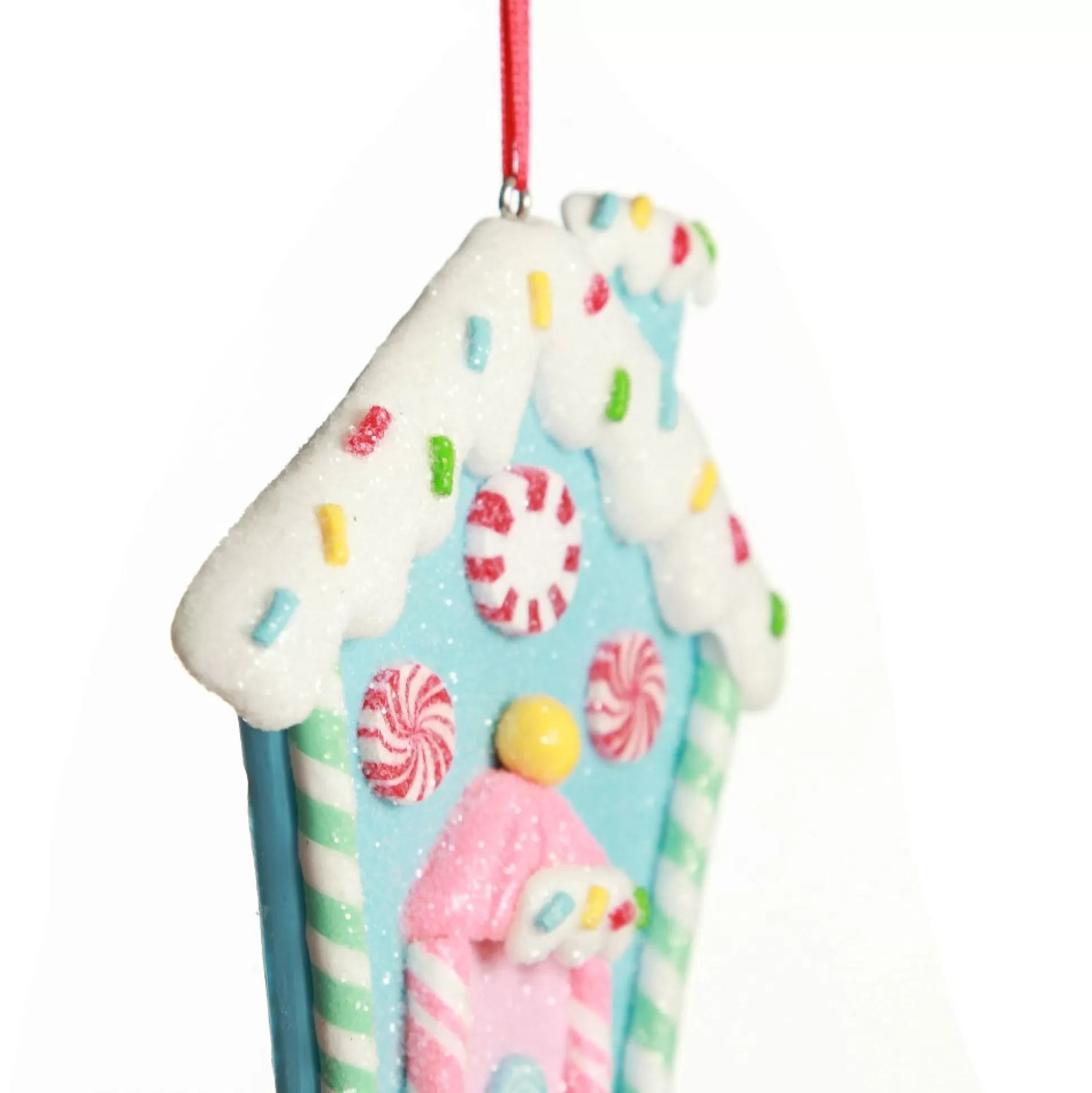 Pastel Blue Candy Gingerbread House Tree Decoration Christmas Tree Decorations |
