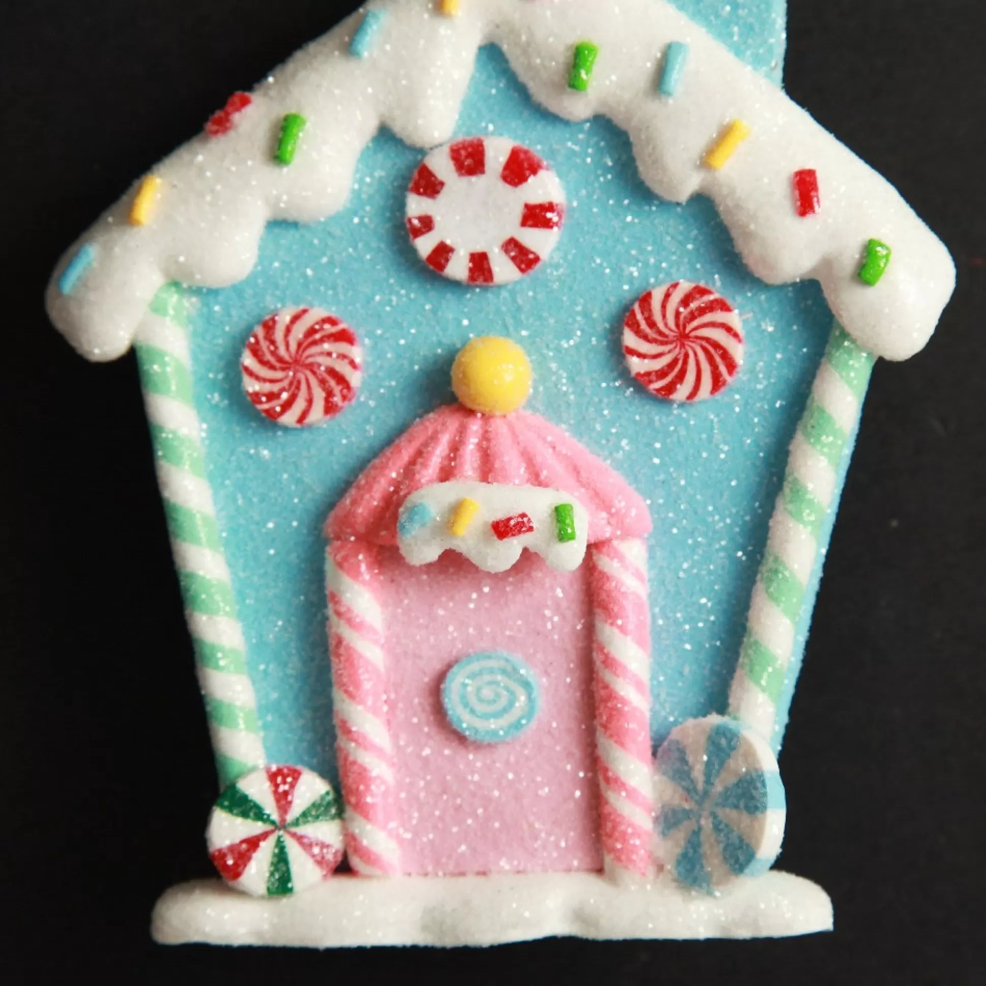 Pastel Blue Candy Gingerbread House Tree Decoration Christmas Tree Decorations |