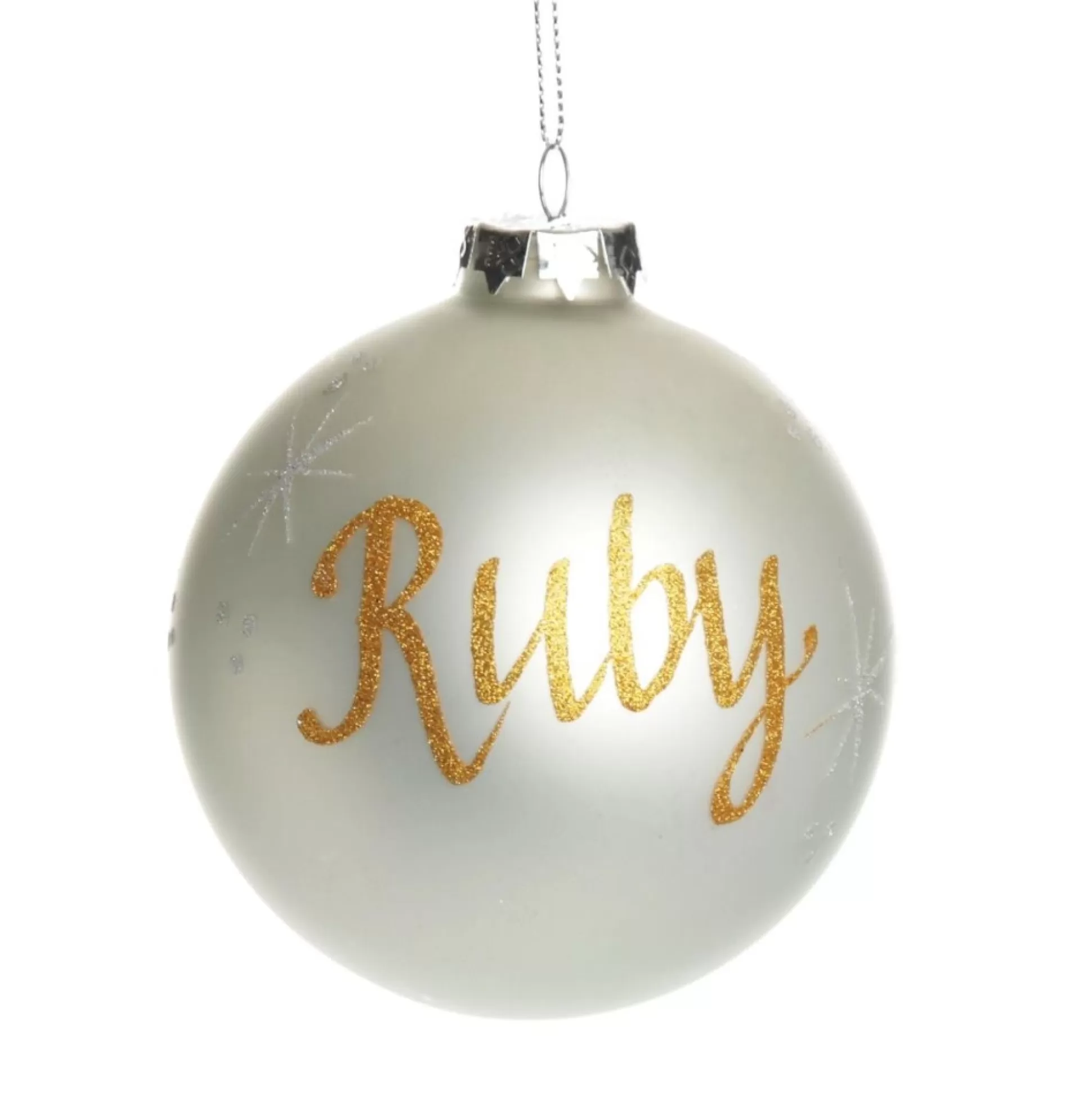 Pearl Glass Personalised Christmas Bauble Personalised Baubles |