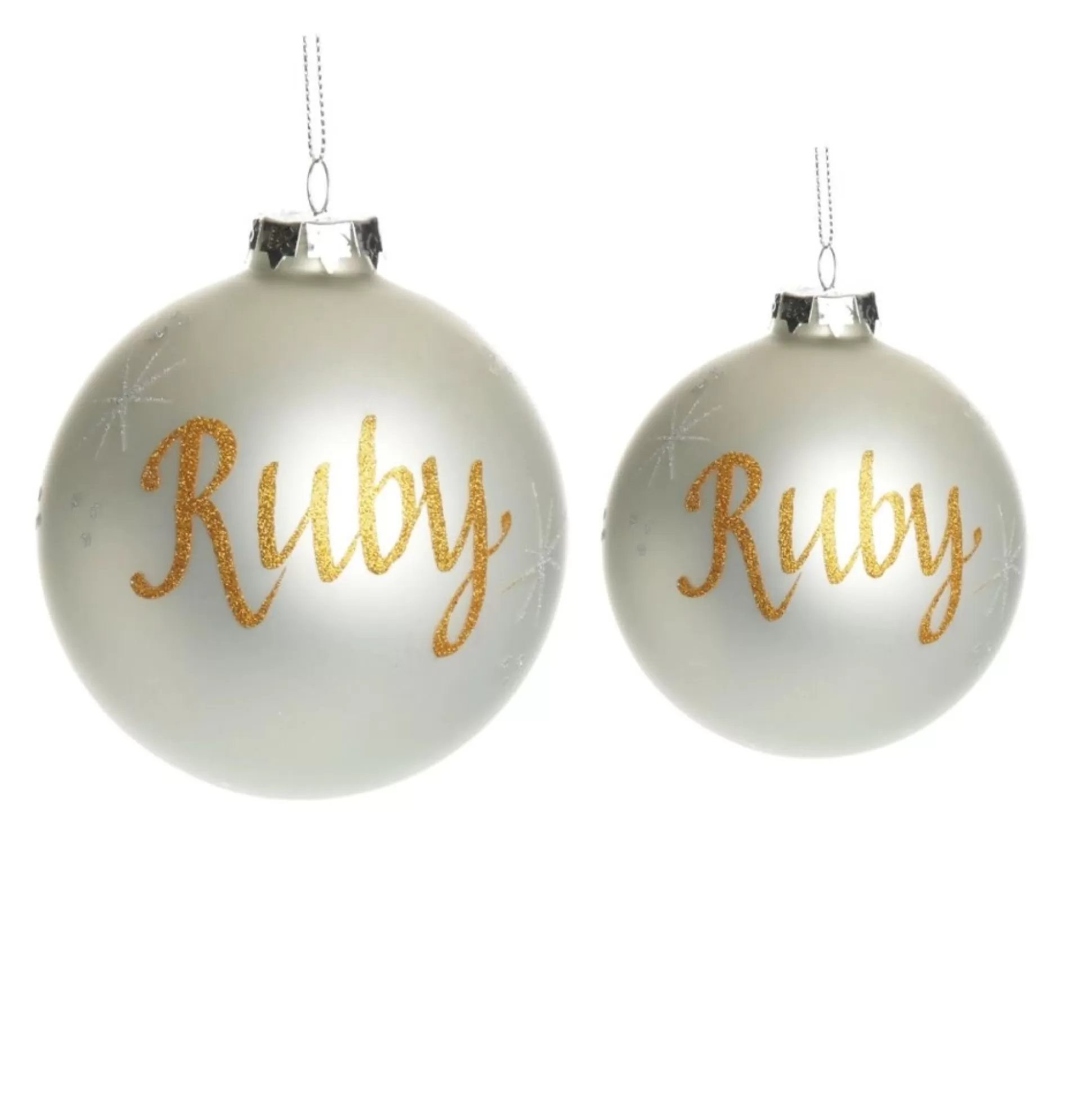 Pearl Glass Personalised Christmas Bauble Personalised Baubles |