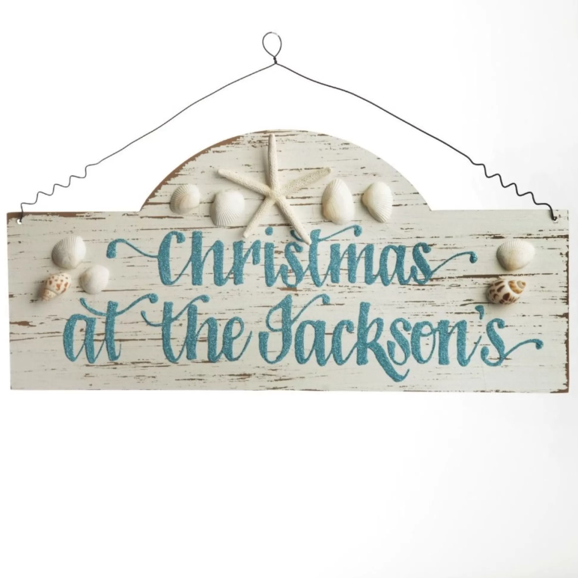 Personalised Arched Beach Christmas Wood Plaque Christmas Plaques |