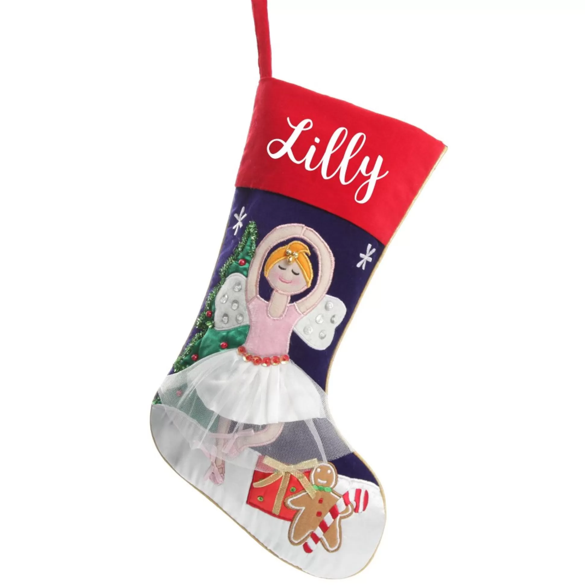 Personalised Ballerina Christmas Stocking Personalised Stockings |