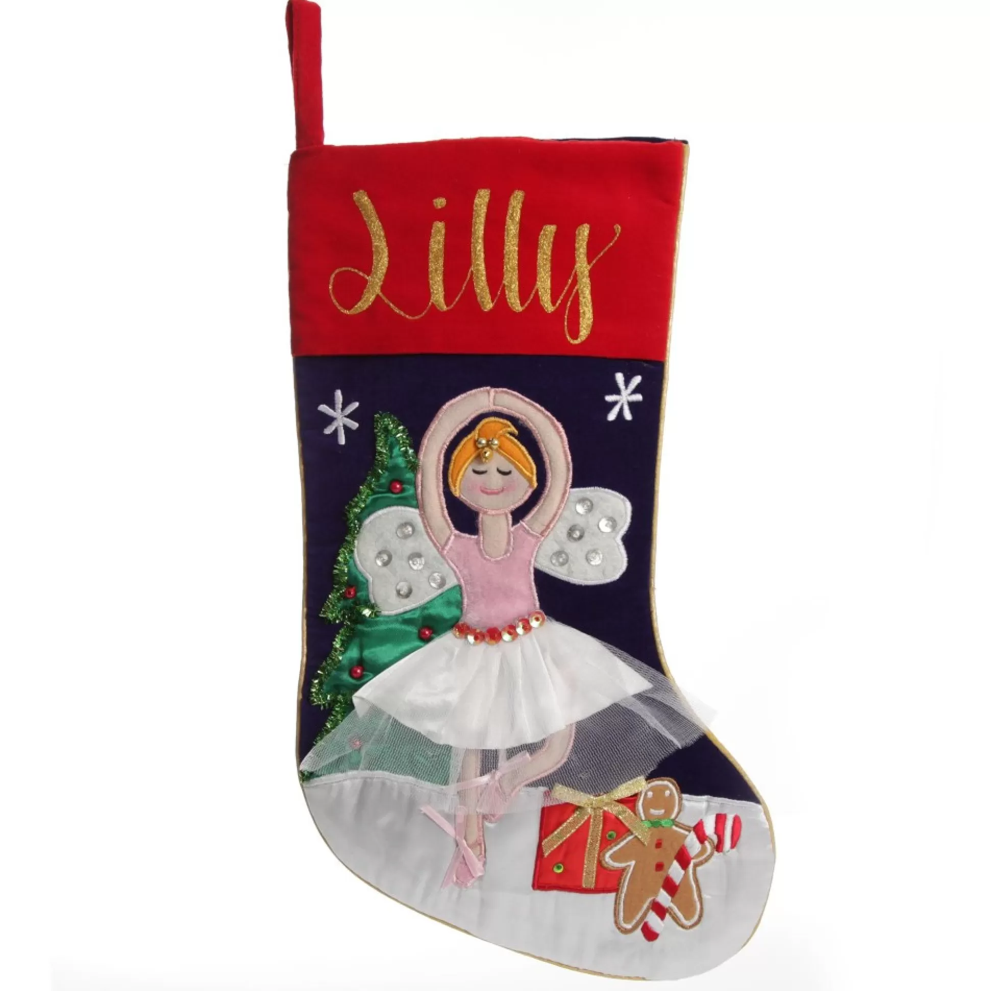 Personalised Ballerina Christmas Stocking Personalised Stockings |