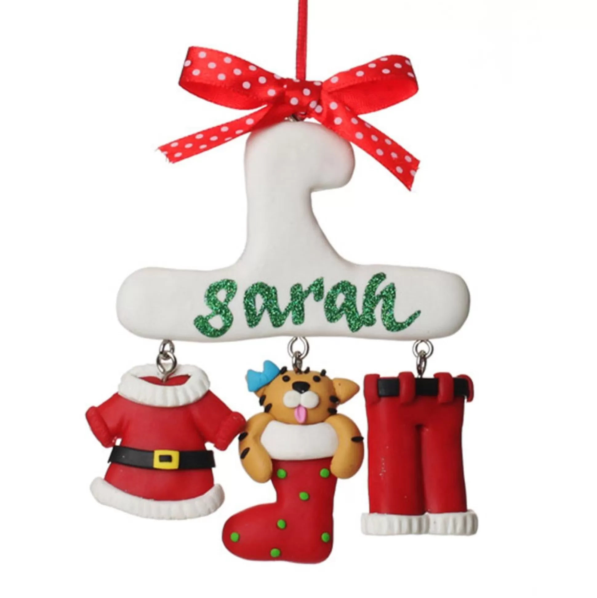 Personalised Cat Charm Christmas Decoration Personalised Decorations |