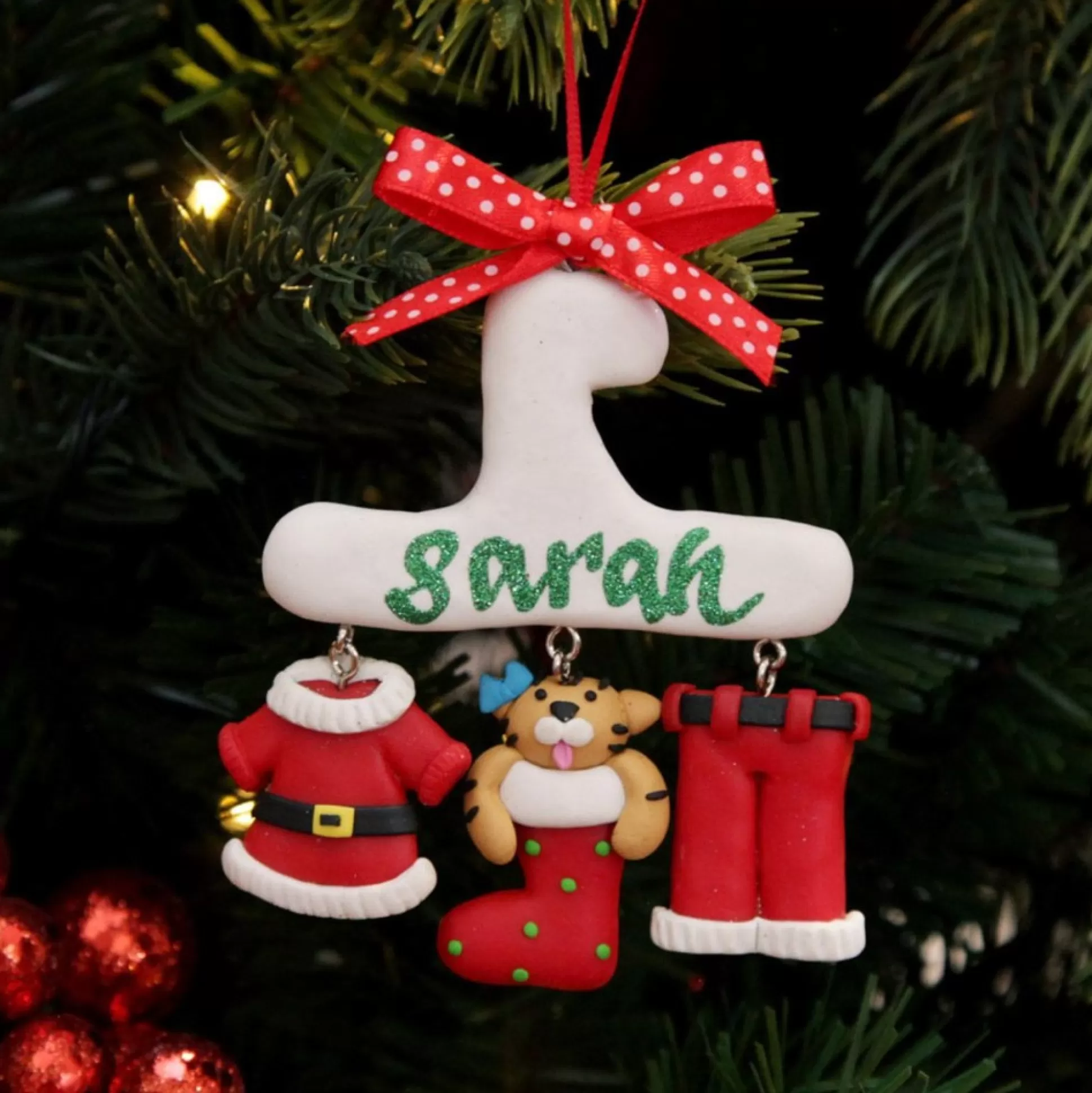 Personalised Cat Charm Christmas Decoration Personalised Decorations |